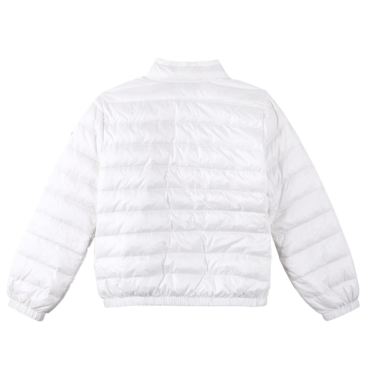 Girls White Down Padded 'Lans' Jacket With Patch Pocket