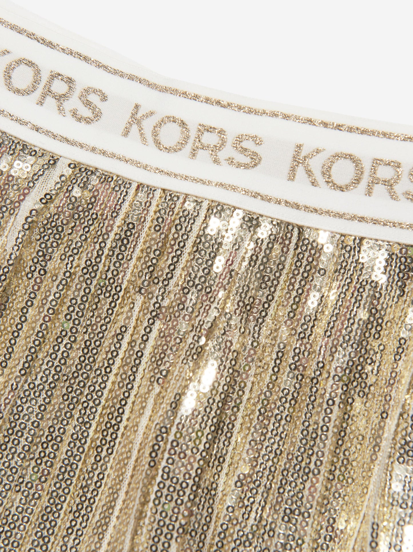 Michael Kors 金色女童褶饰亮片中长裙