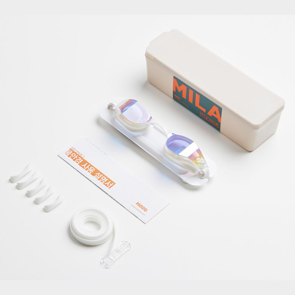 成人款白色有胶圈泳镜(MILA_CLGD)