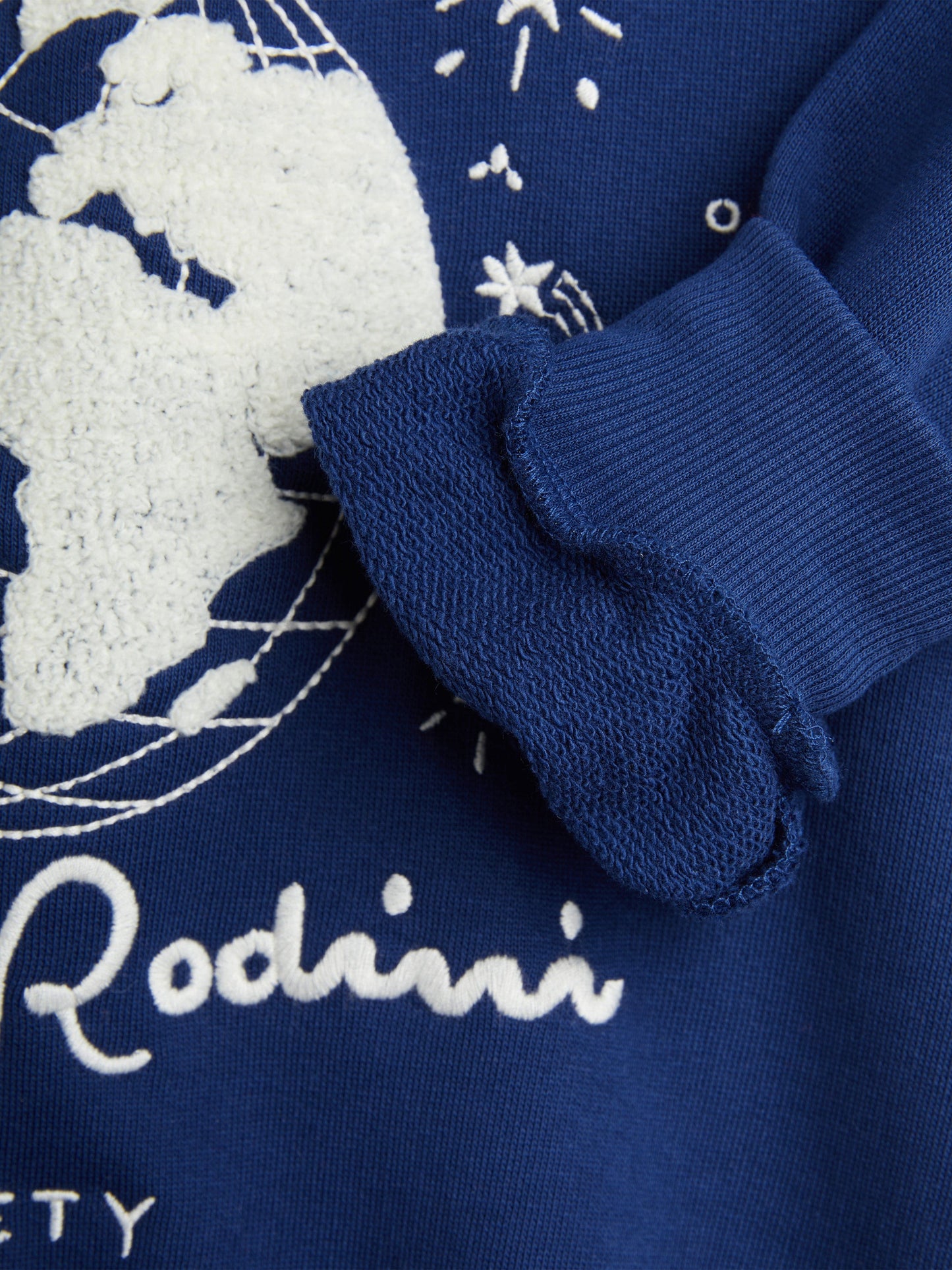 Mini Rodini Kids Society 蓝色刺绣领口运动衫