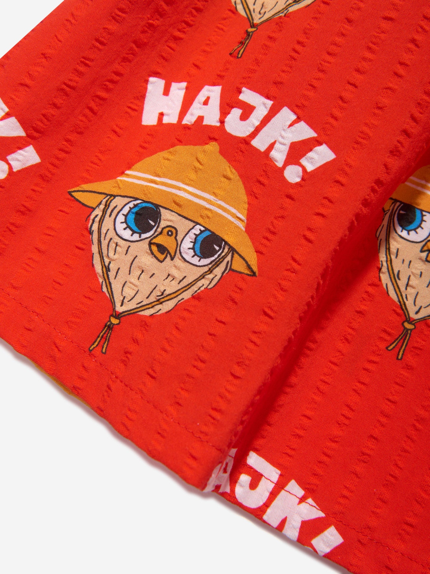 Mini Rodini 女童红色 Hike 编织荷叶边连衣裙
