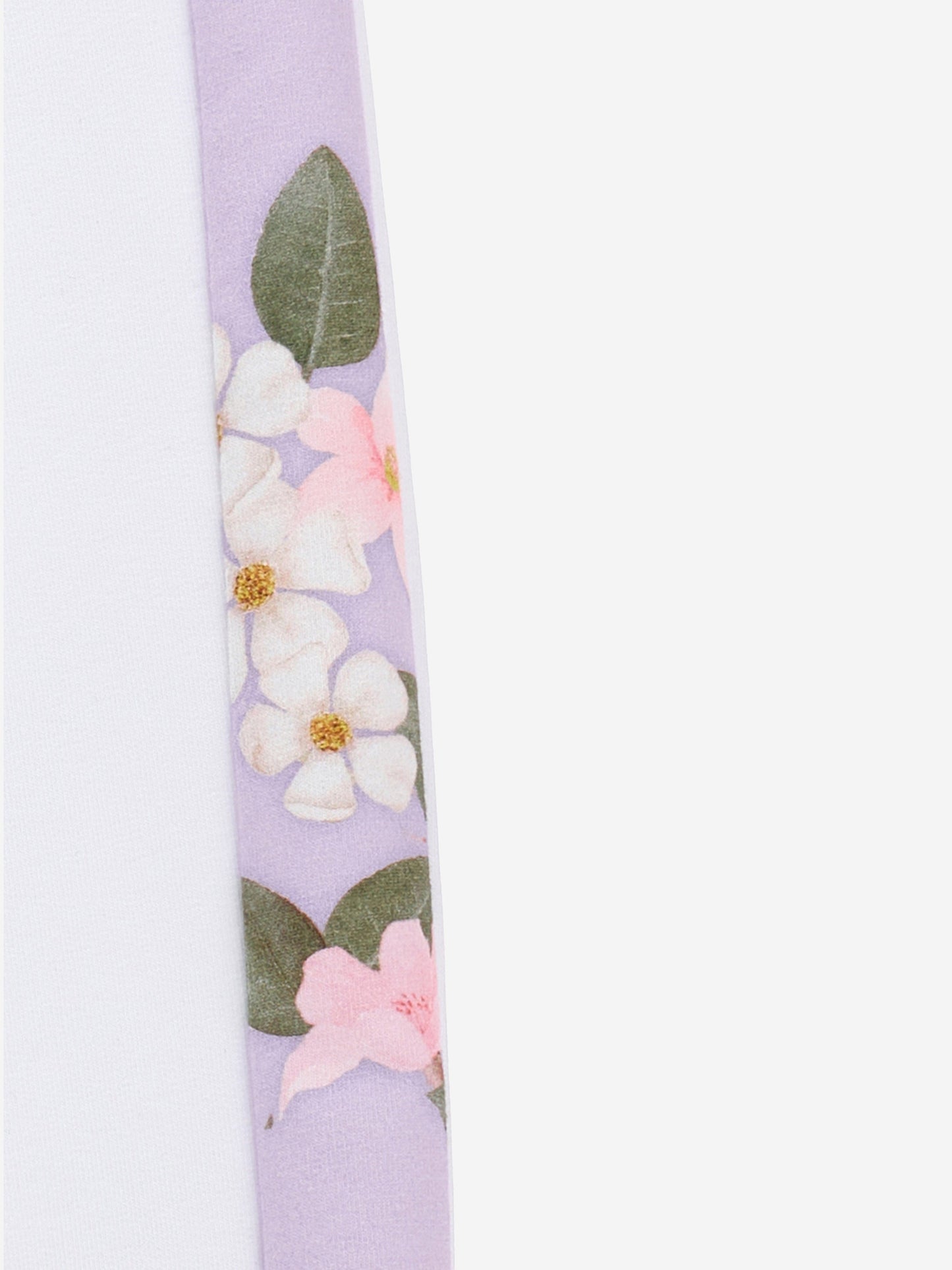 Monnalisa Girks 白色浪漫花朵慢跑裤