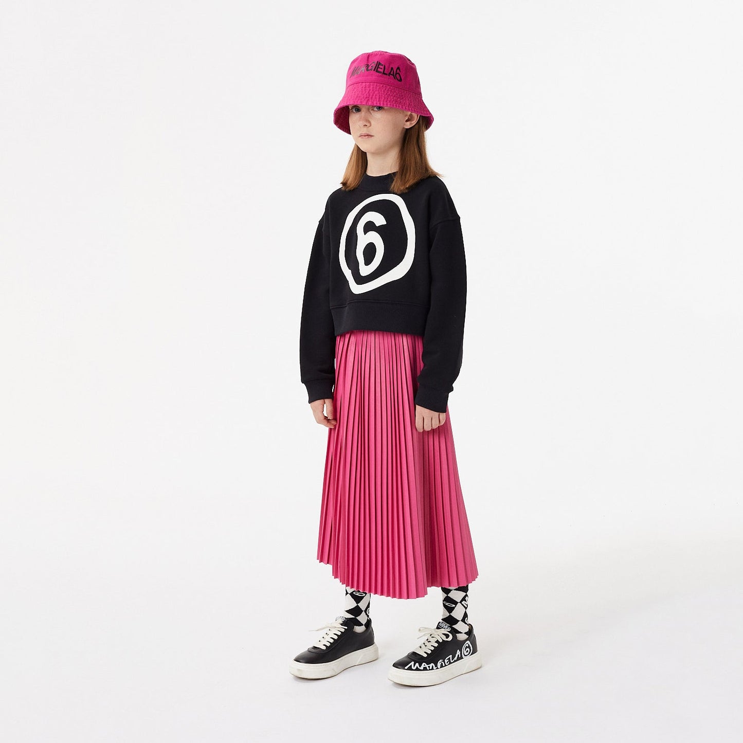 女童黑色Logo棉卫衣