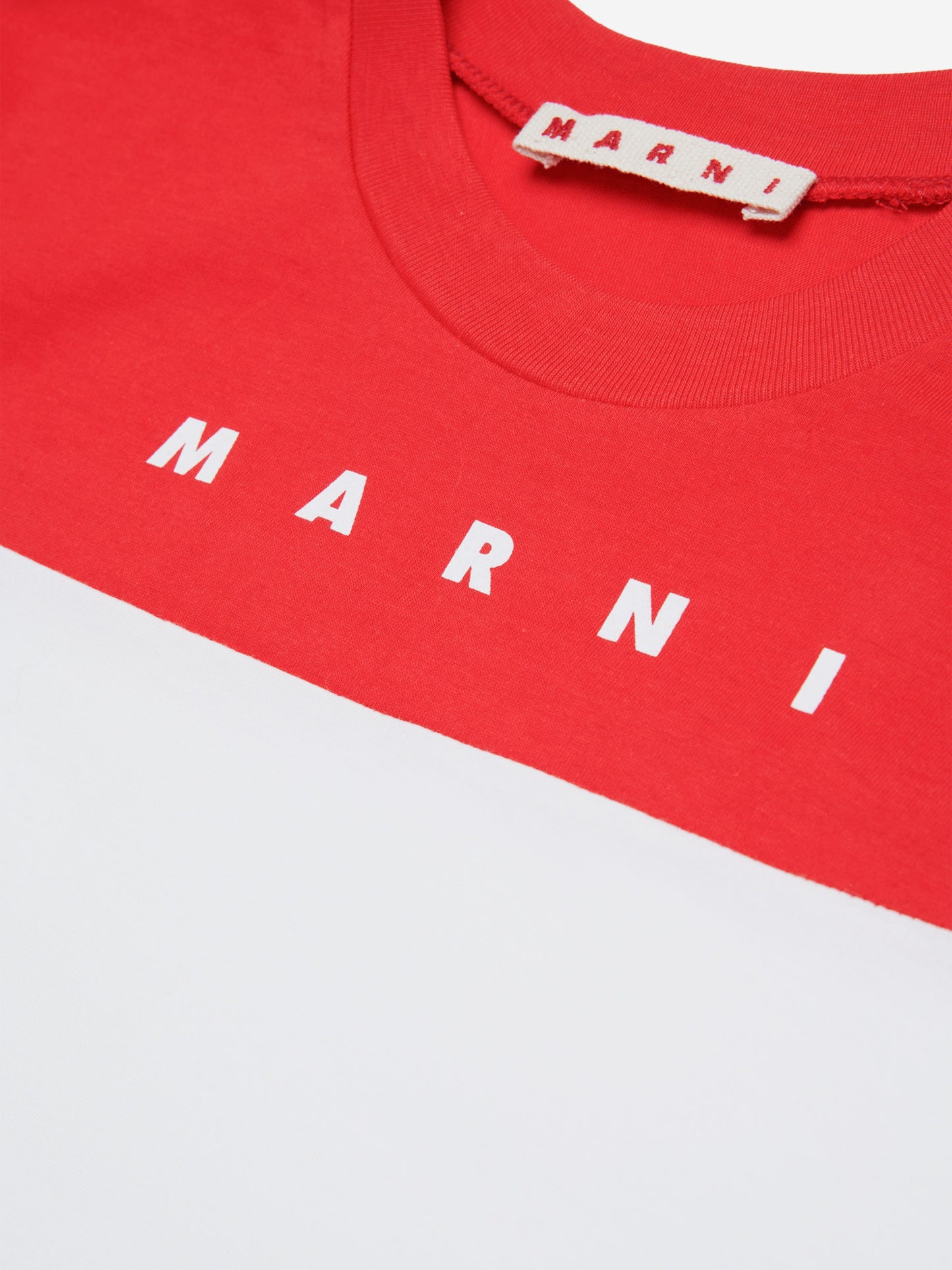 MARNI 儿童白色拼色 T 恤