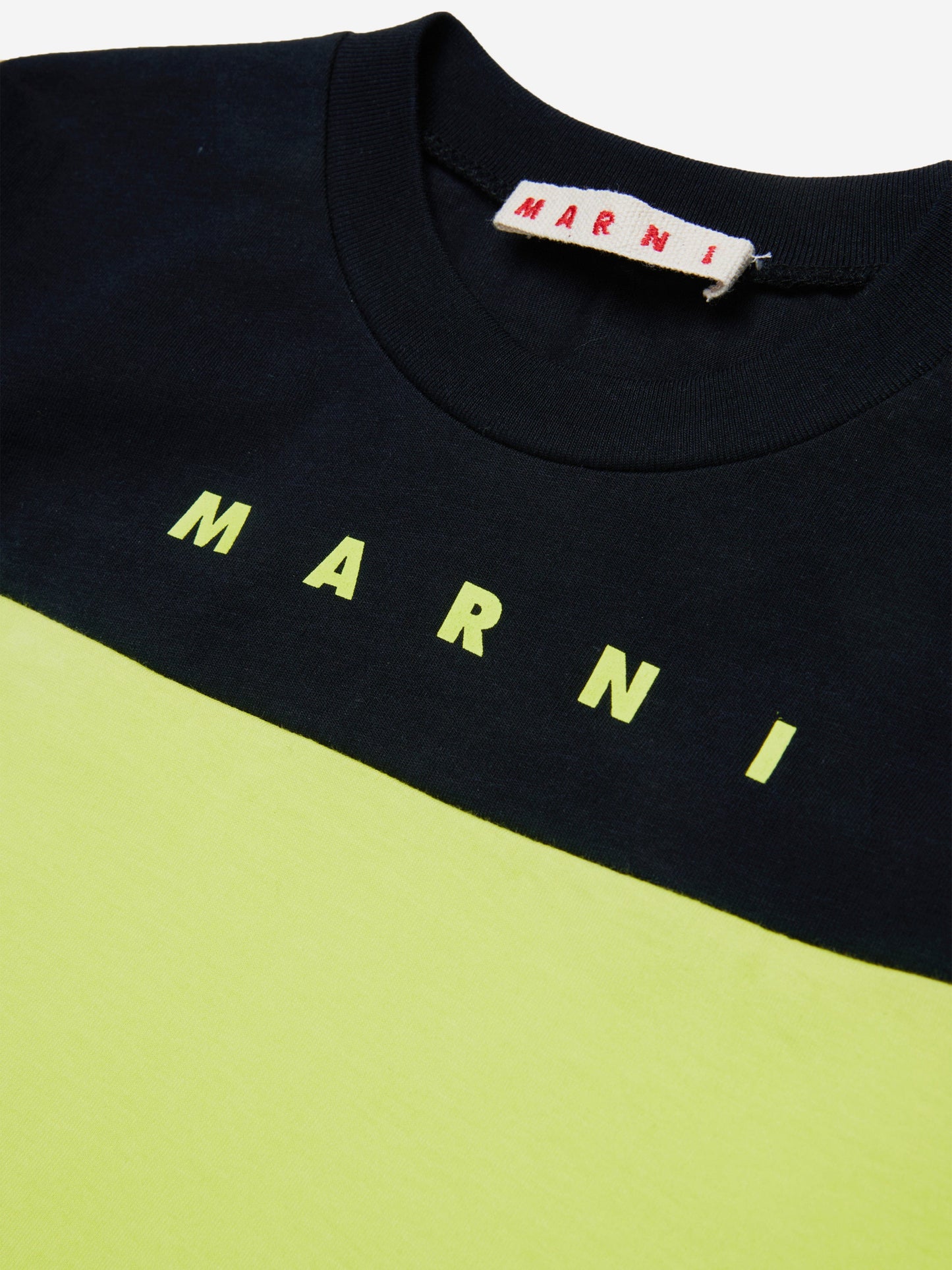 MARNI 儿童绿色拼色 T 恤