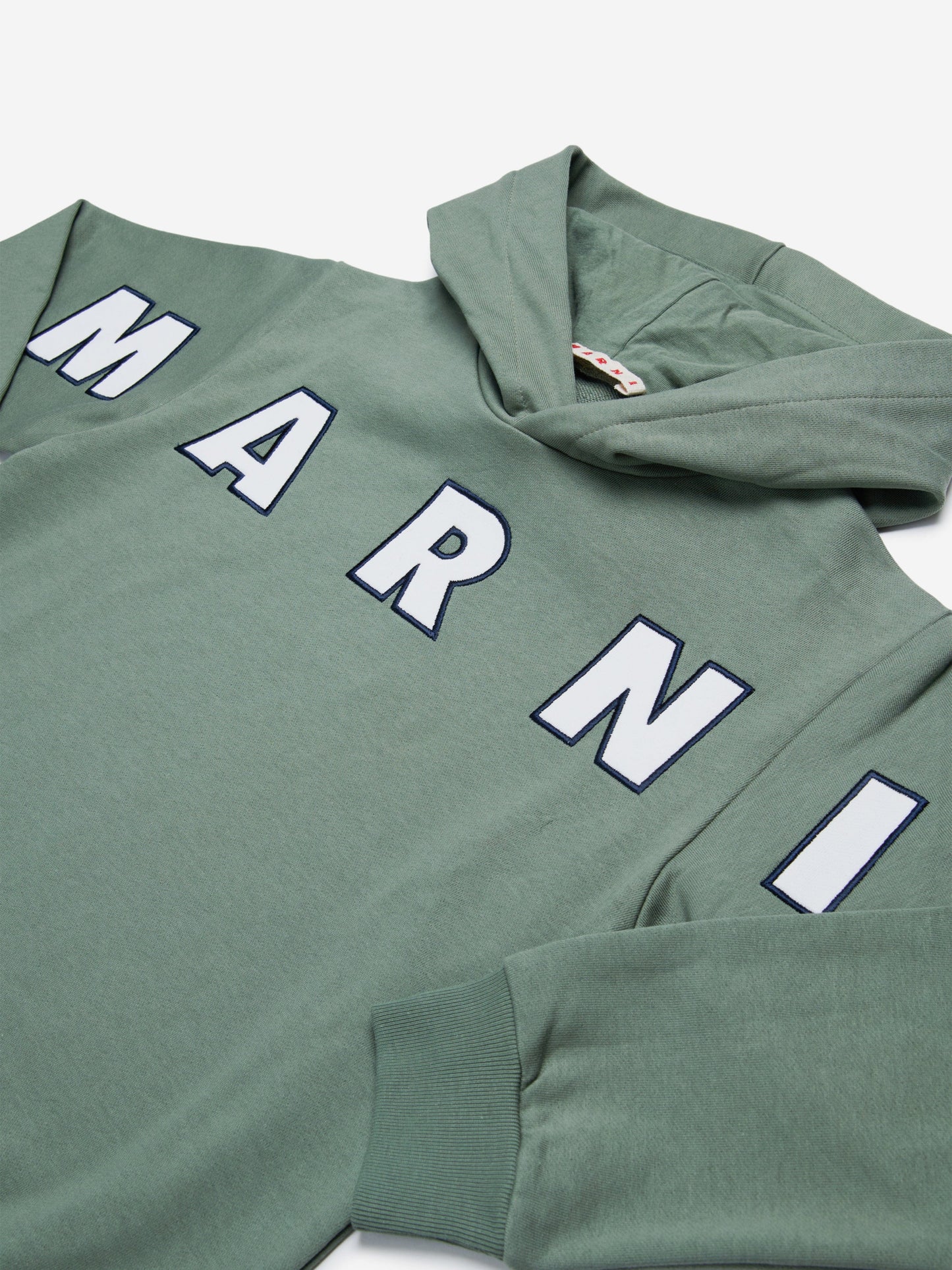 MARNI 儿童绿色徽标连帽衫