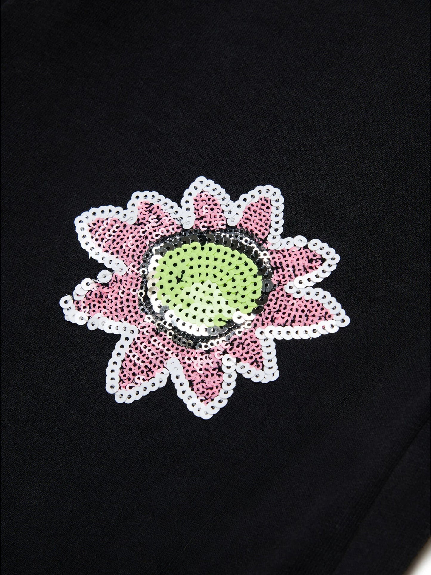 女童黑色贴花长裤