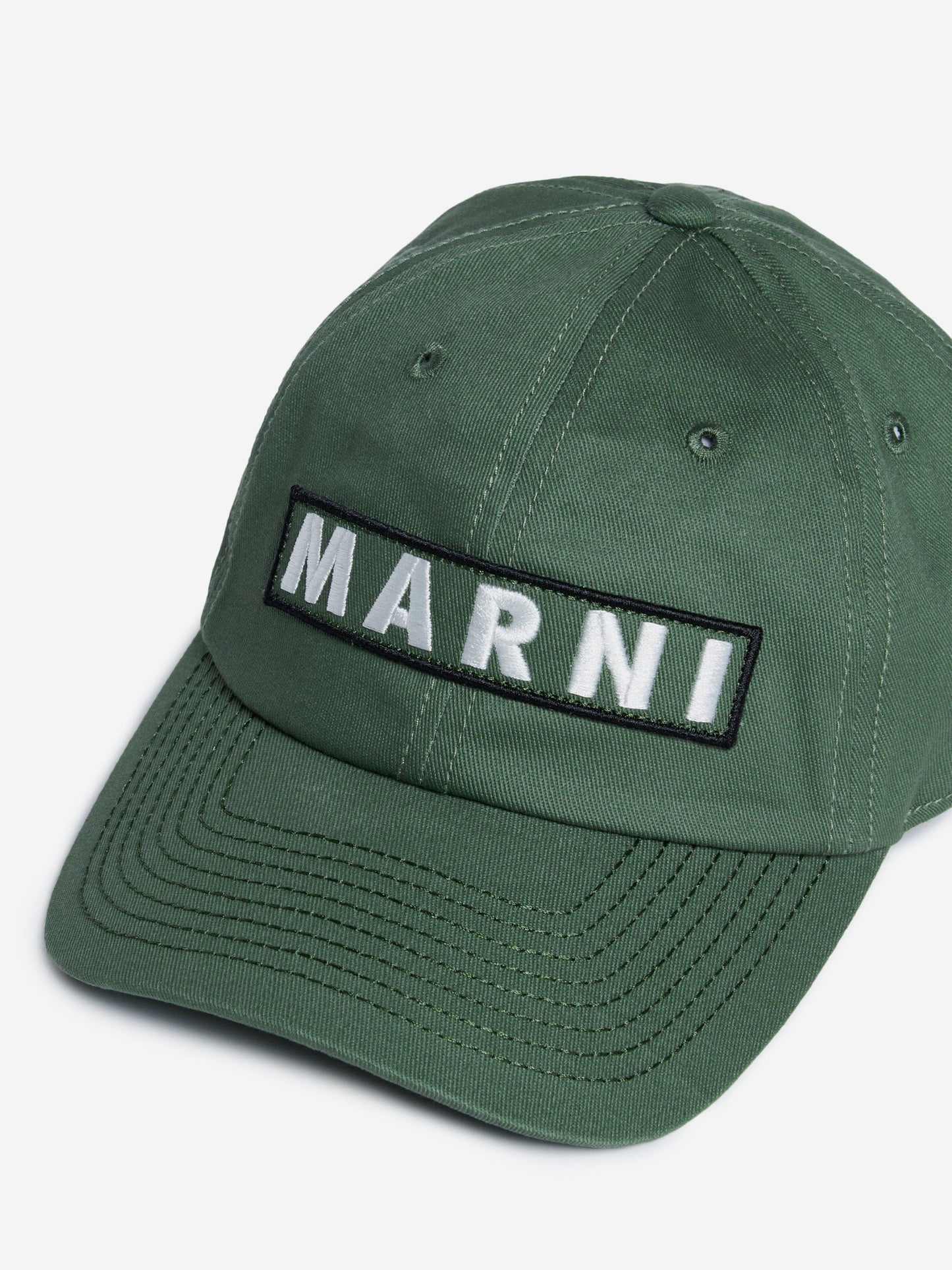 MARNI Kids 绿色徽标帽子