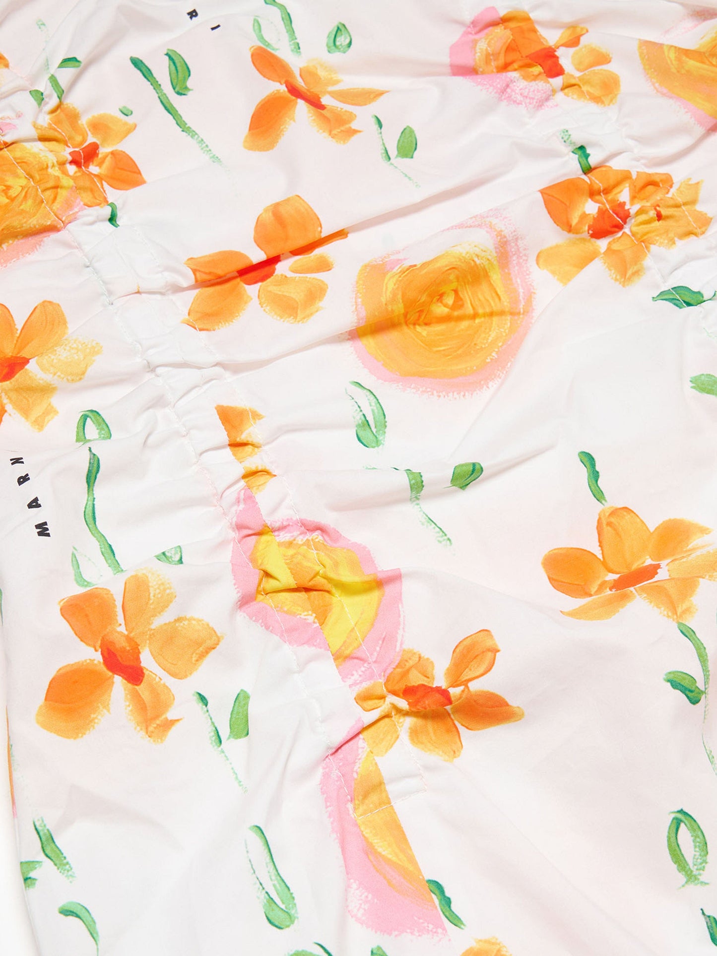 MARNI 女童白色花卉印花府绸连衣裙