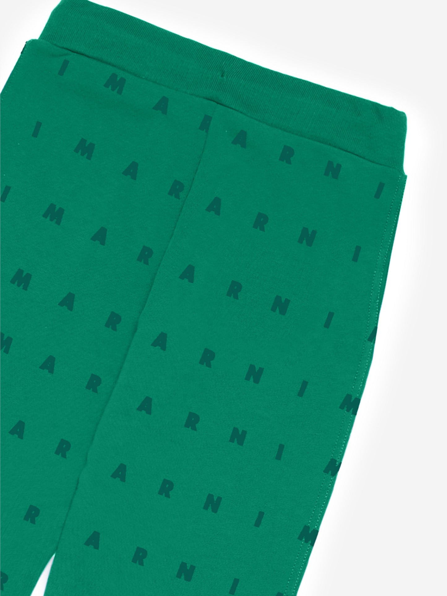 MARNI Kids 徽标慢跑裤(绿色)