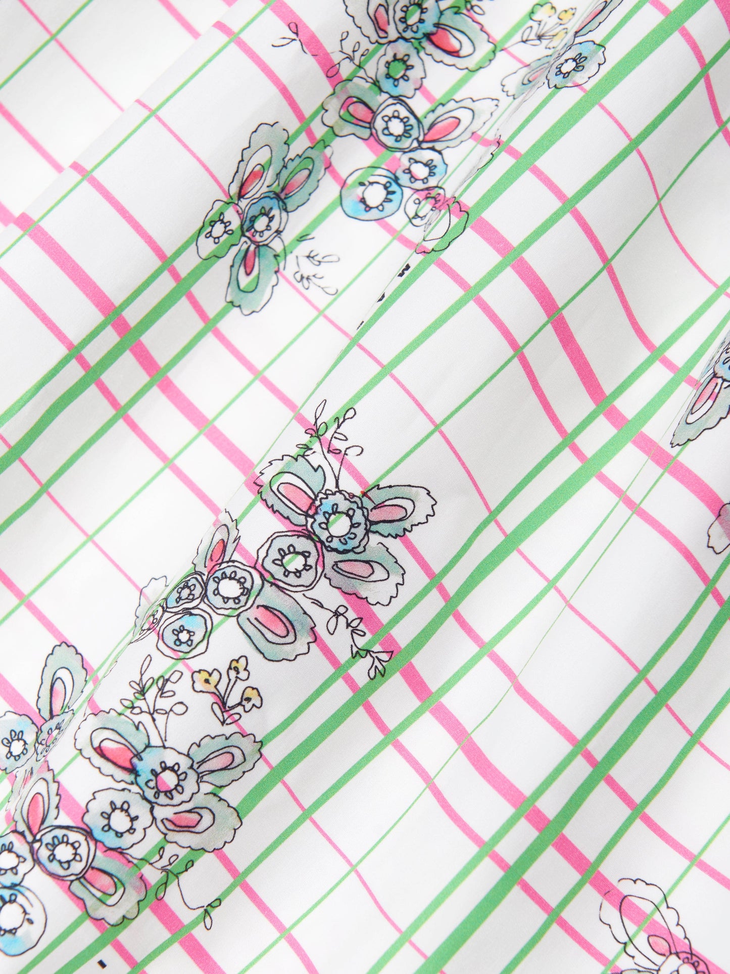 Girls Checked Floral Dress in Multicolour