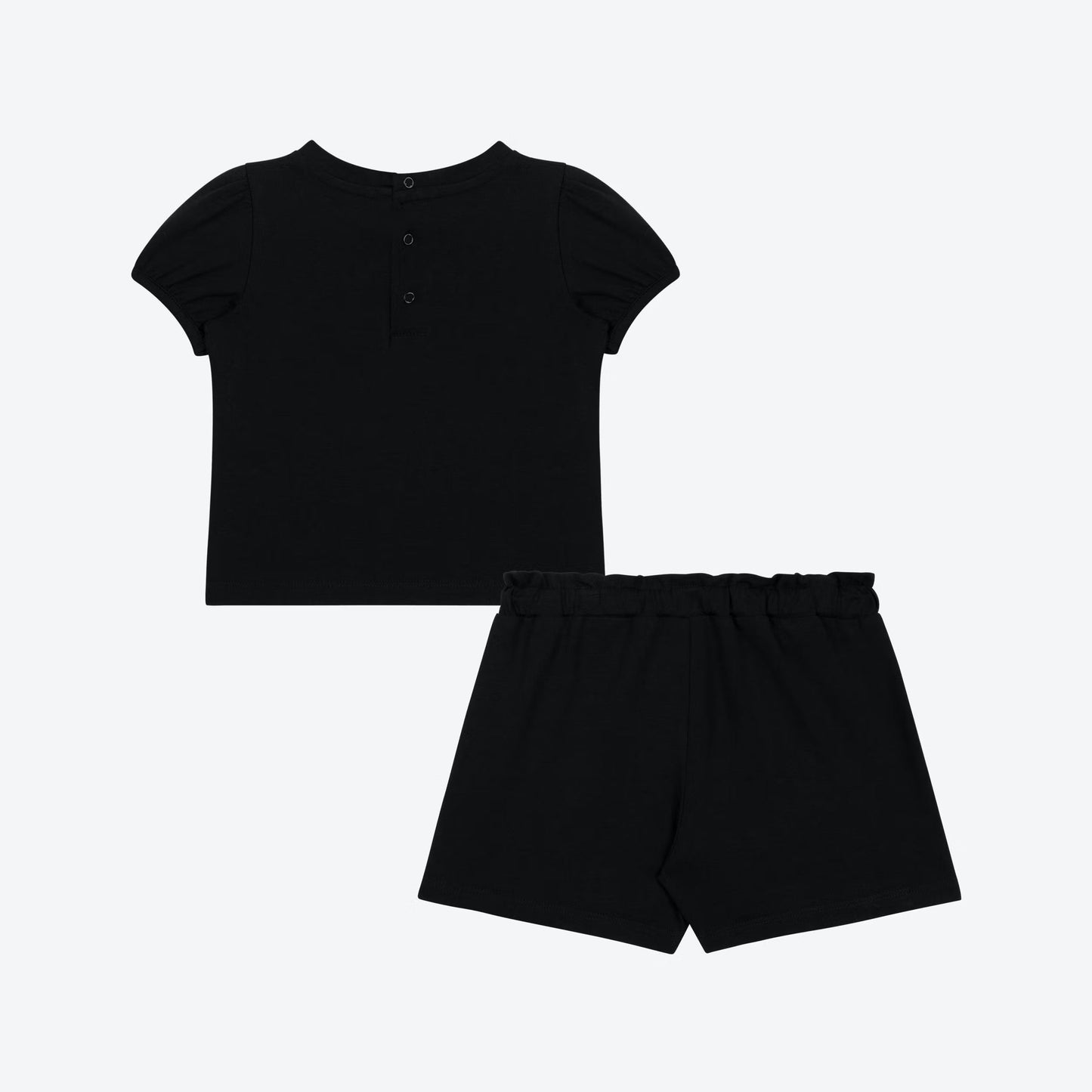 女婴黑色Logo棉套装