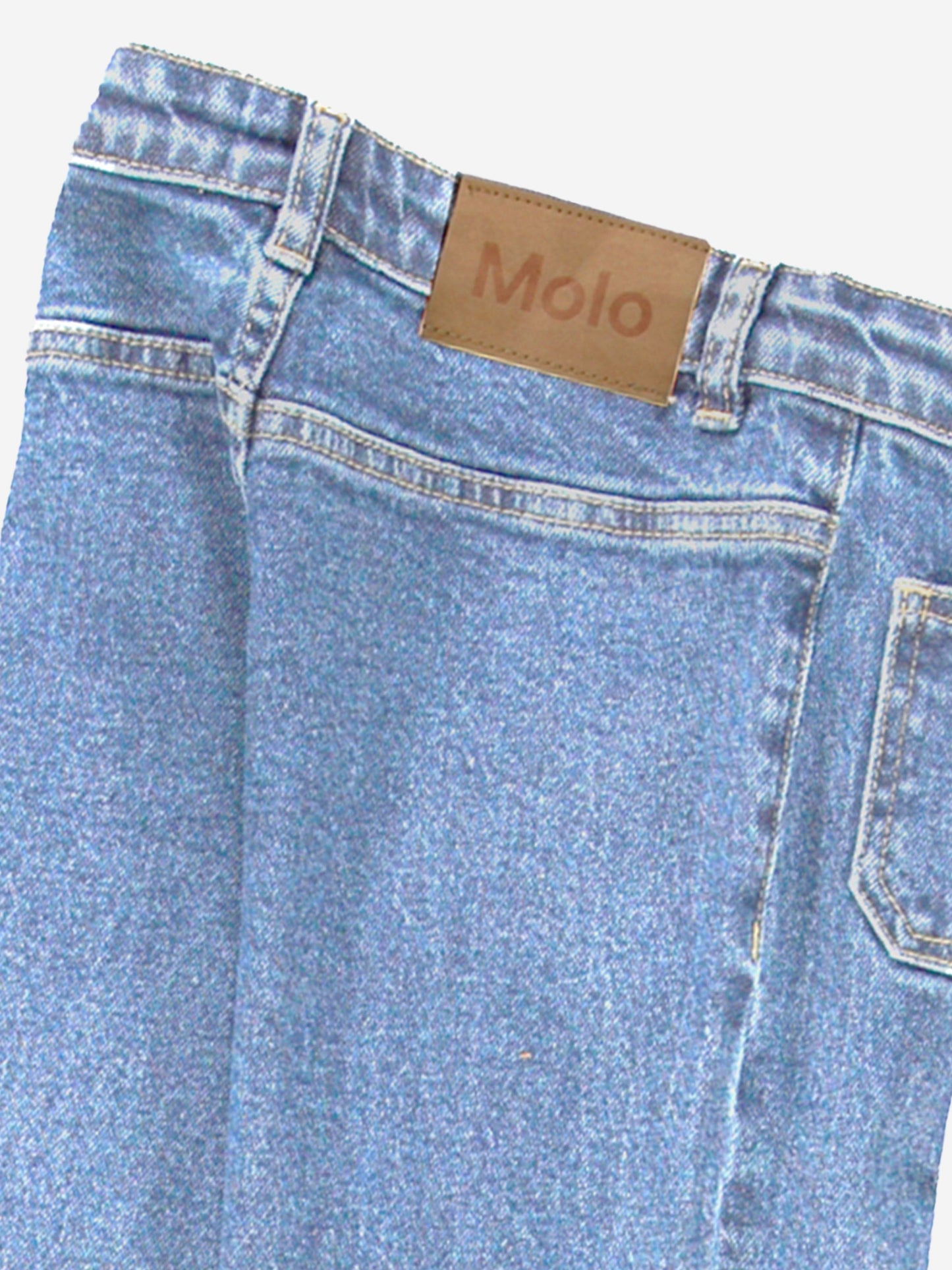 Molo 女童蓝色阔腿牛仔裤