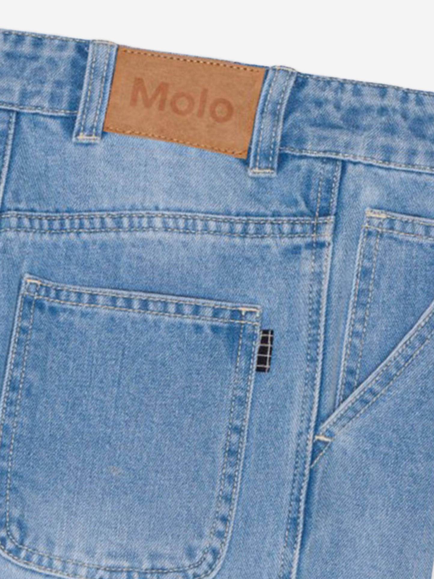 Molo 儿童蓝色阔腿牛仔裤