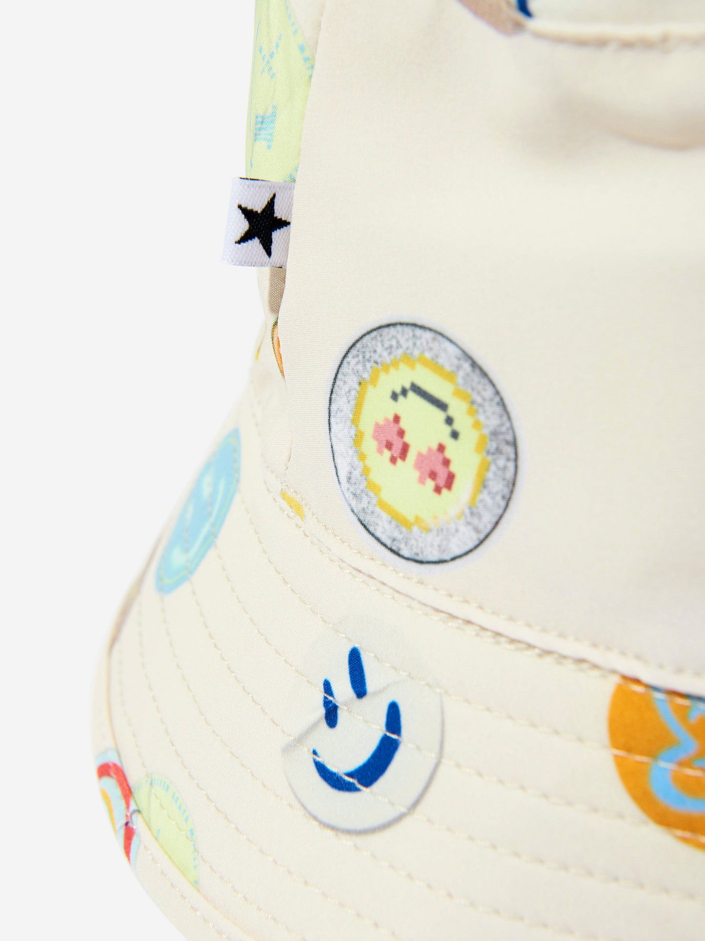 Boys Niks Sand Smile Bucket Hat in Ivory (UPF50+)
