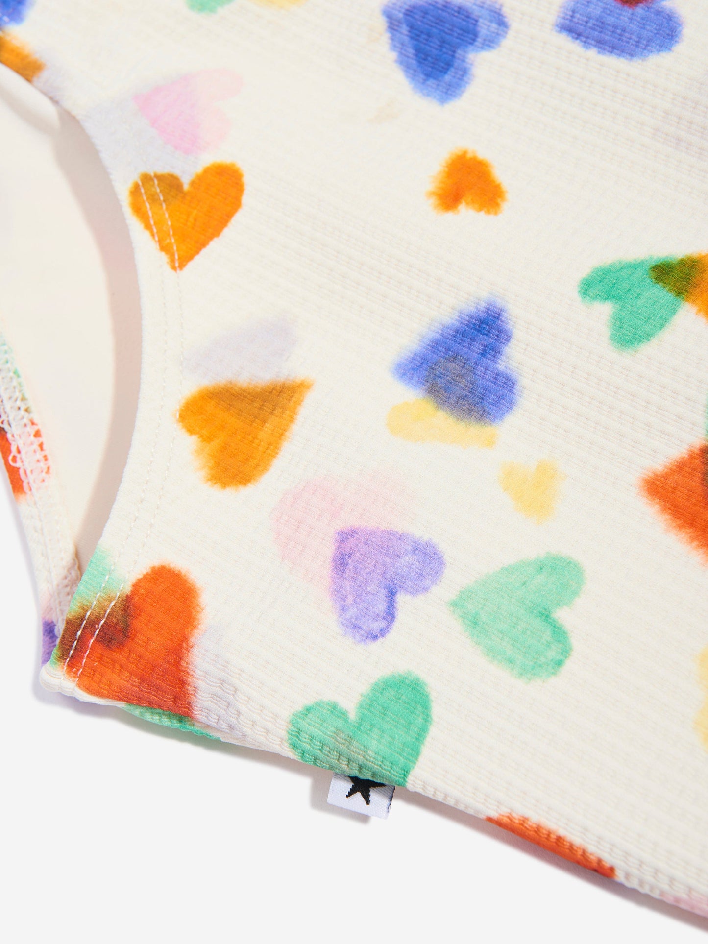 Girls Nitika Rainbow Hearts Swimsuit in Ivory (UPF50+)