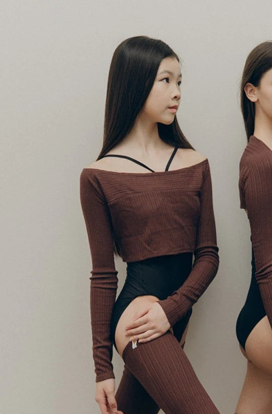 女童棕色芭蕾舞上衣(Mood - Kids Vika Top)