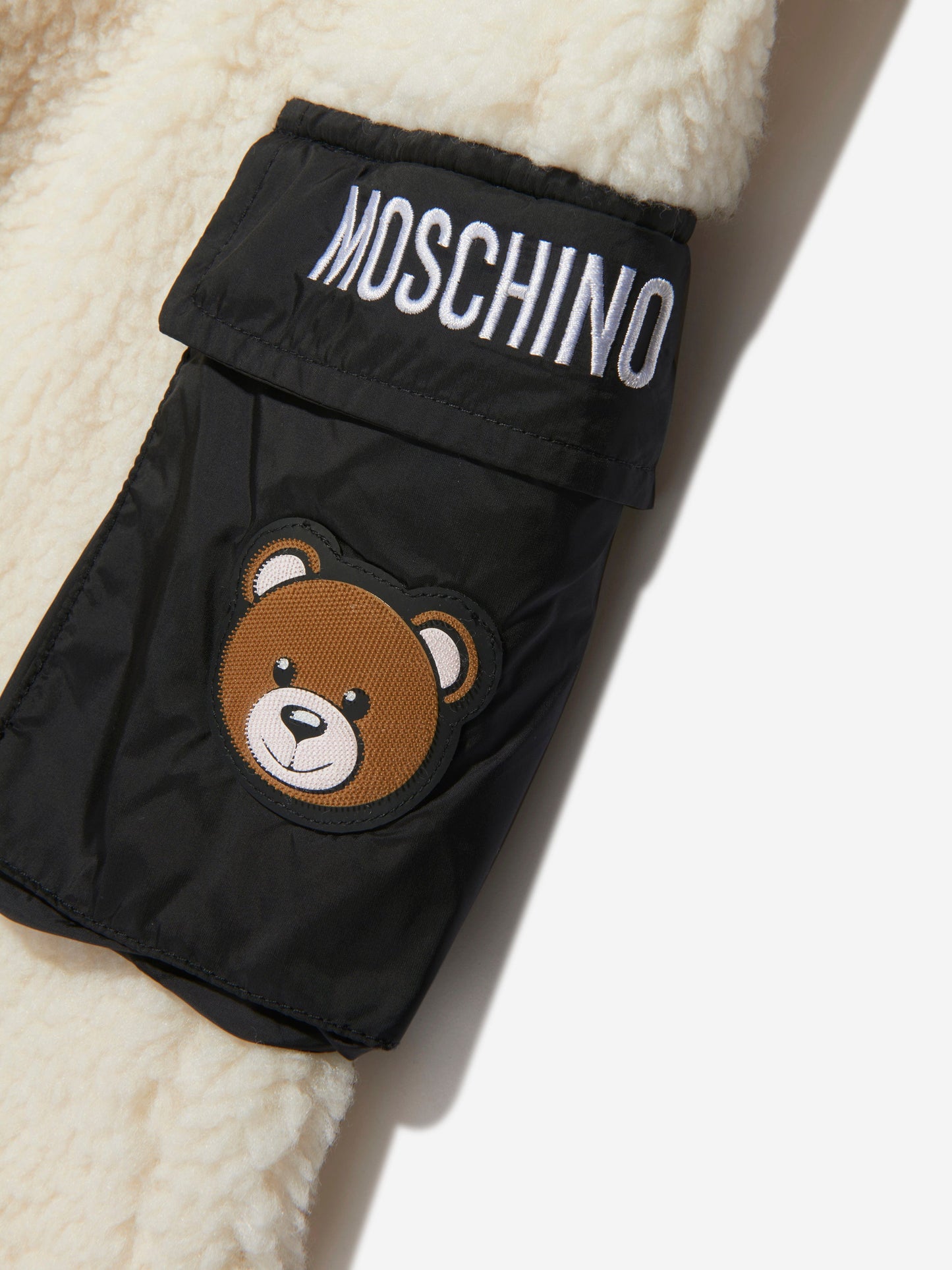 Moschino Kids 泰迪熊口袋慢跑裤(象牙色)
