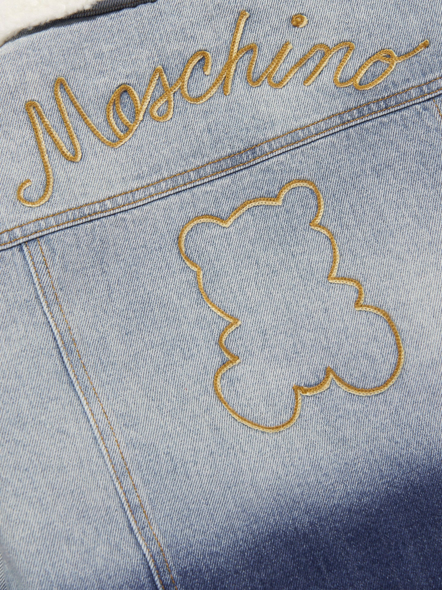 Moschino Kids 徽标牛仔夹克(蓝色)