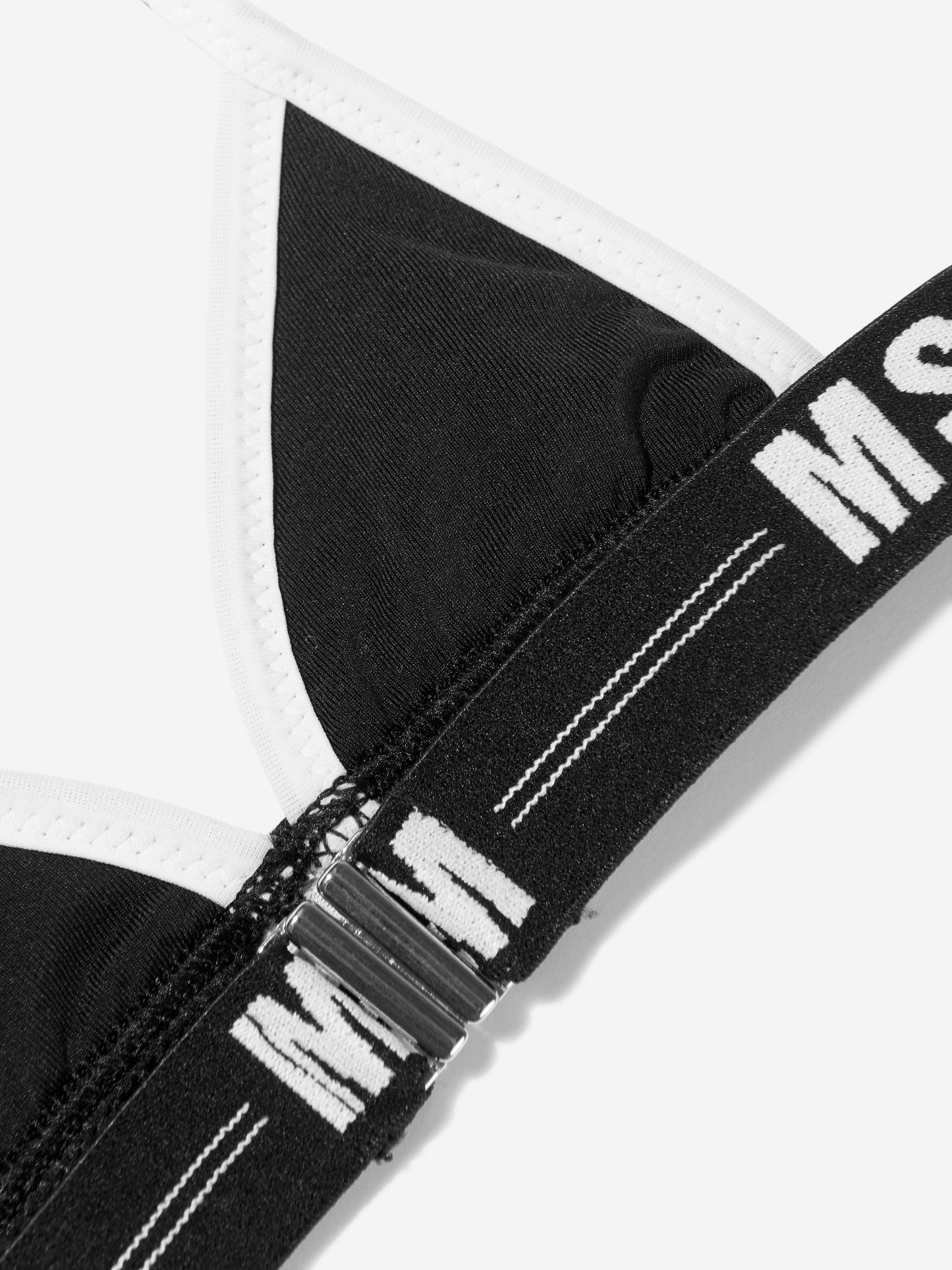 MSGM 女童徽标三角形比基尼(黑色)