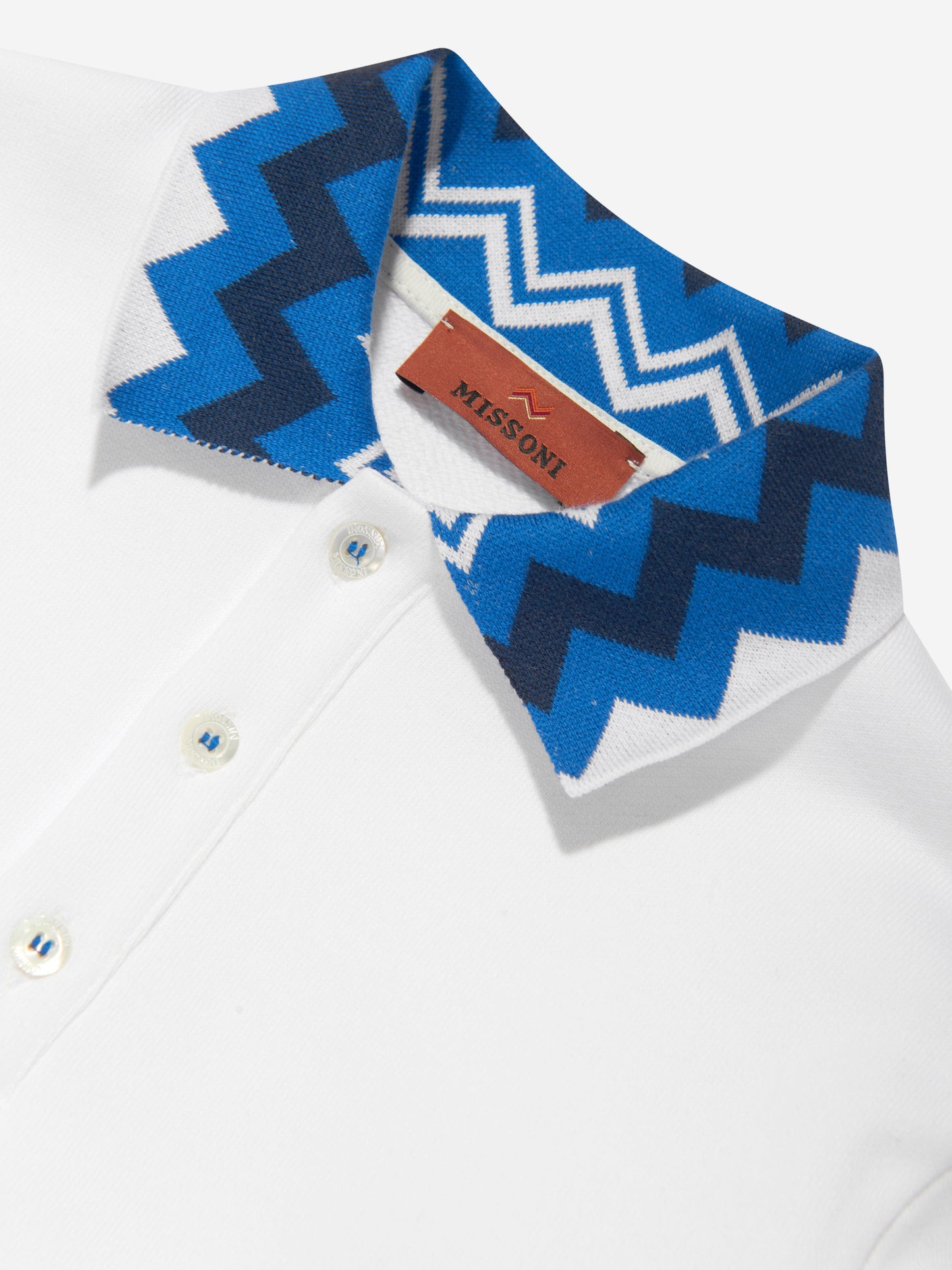 Missoni 男童白色锯齿领运动衫