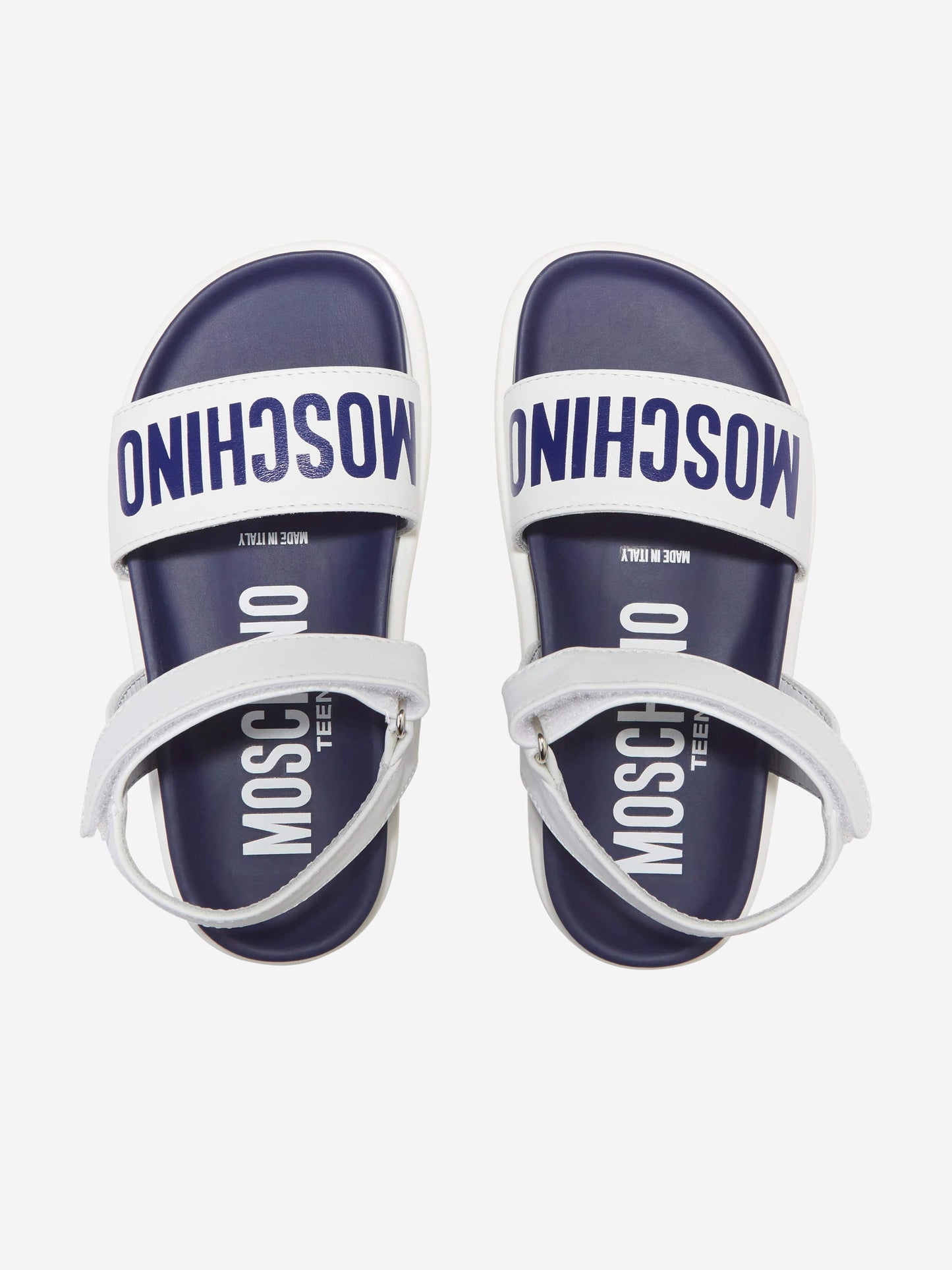 Moschino Boys Maxi Logo 凉鞋(白色)