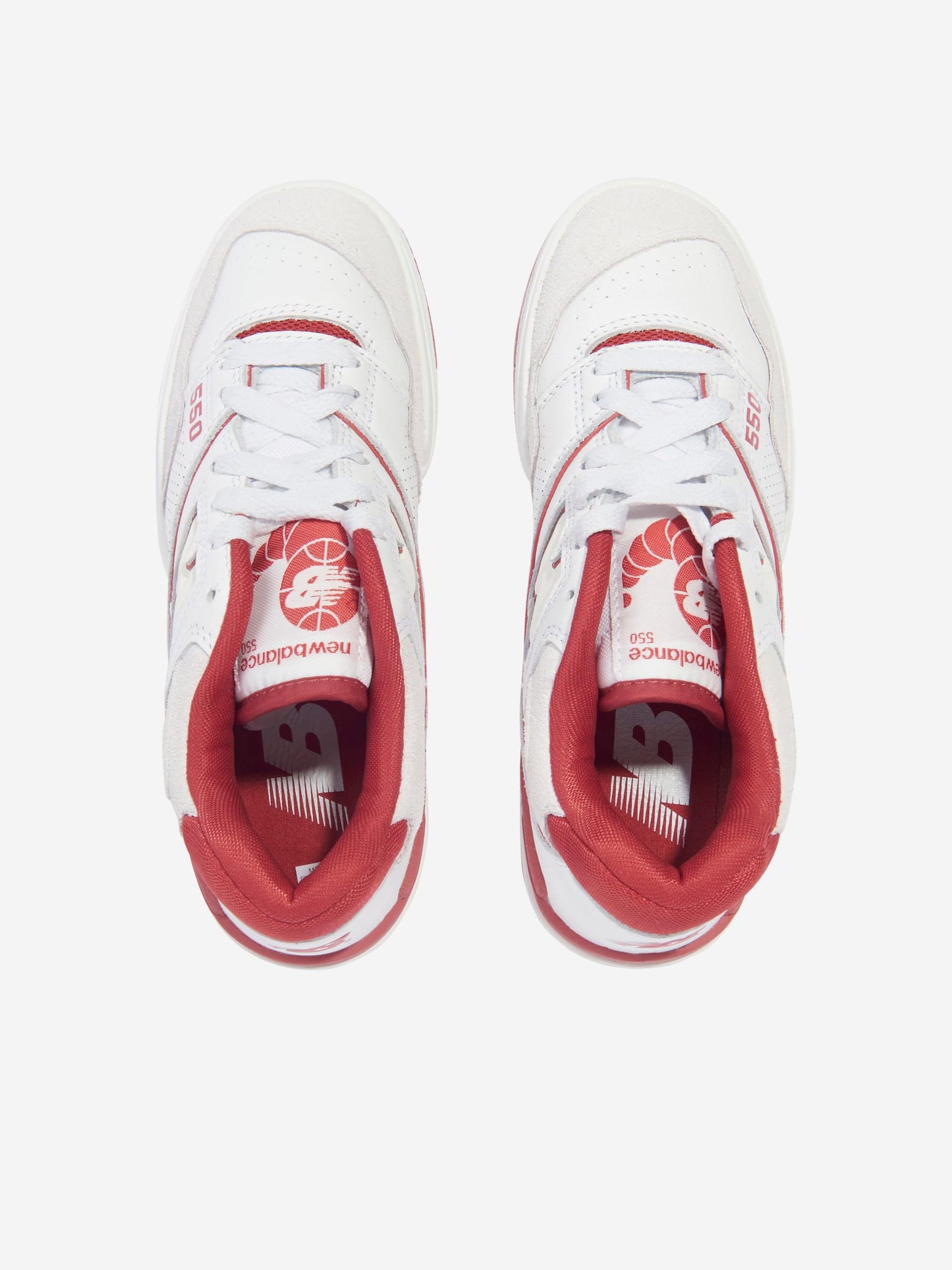 New Balance 儿童 550 徽标运动鞋(白色)