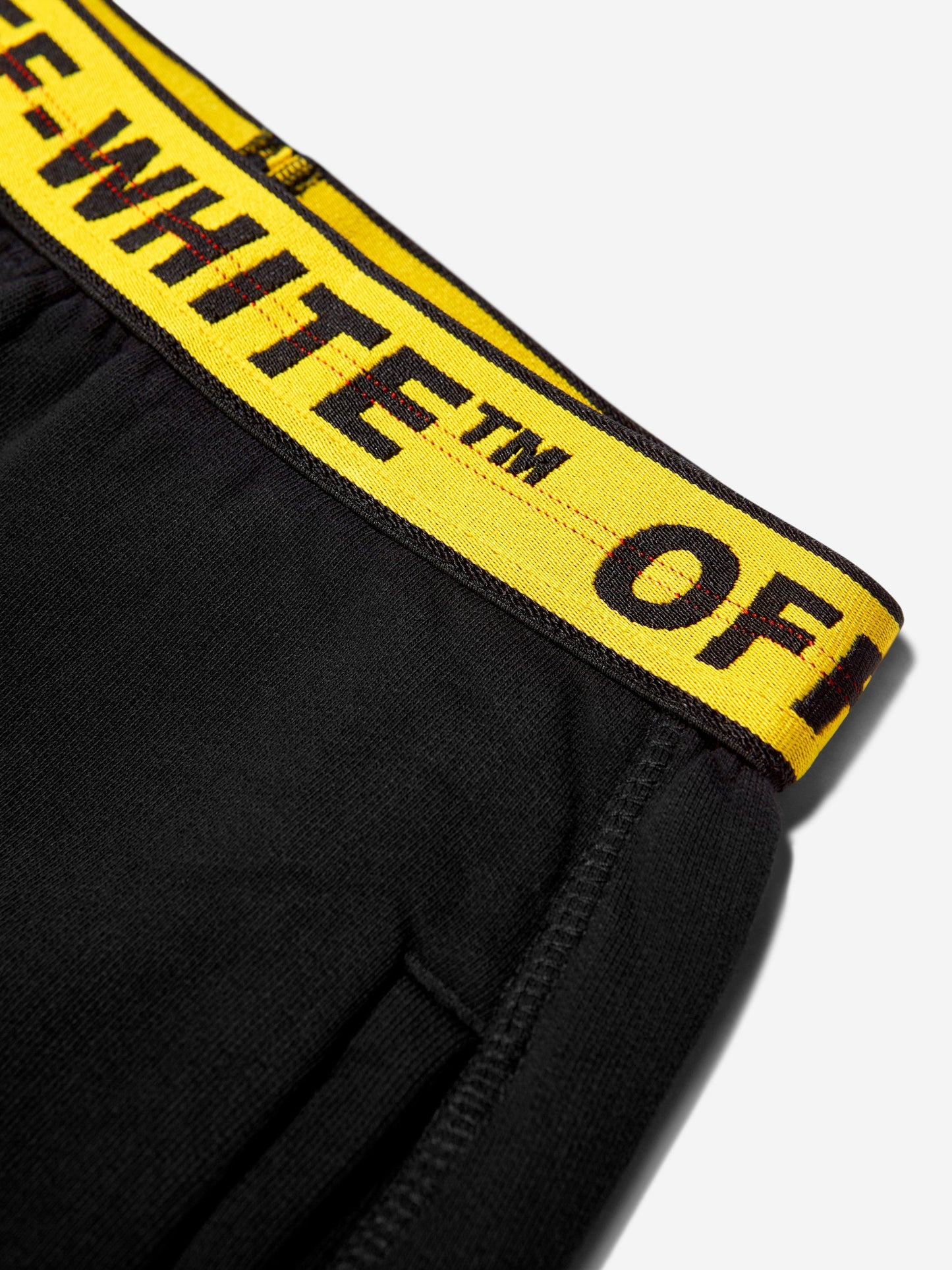 Off-White 男童黑色徽标工业风运动短裤