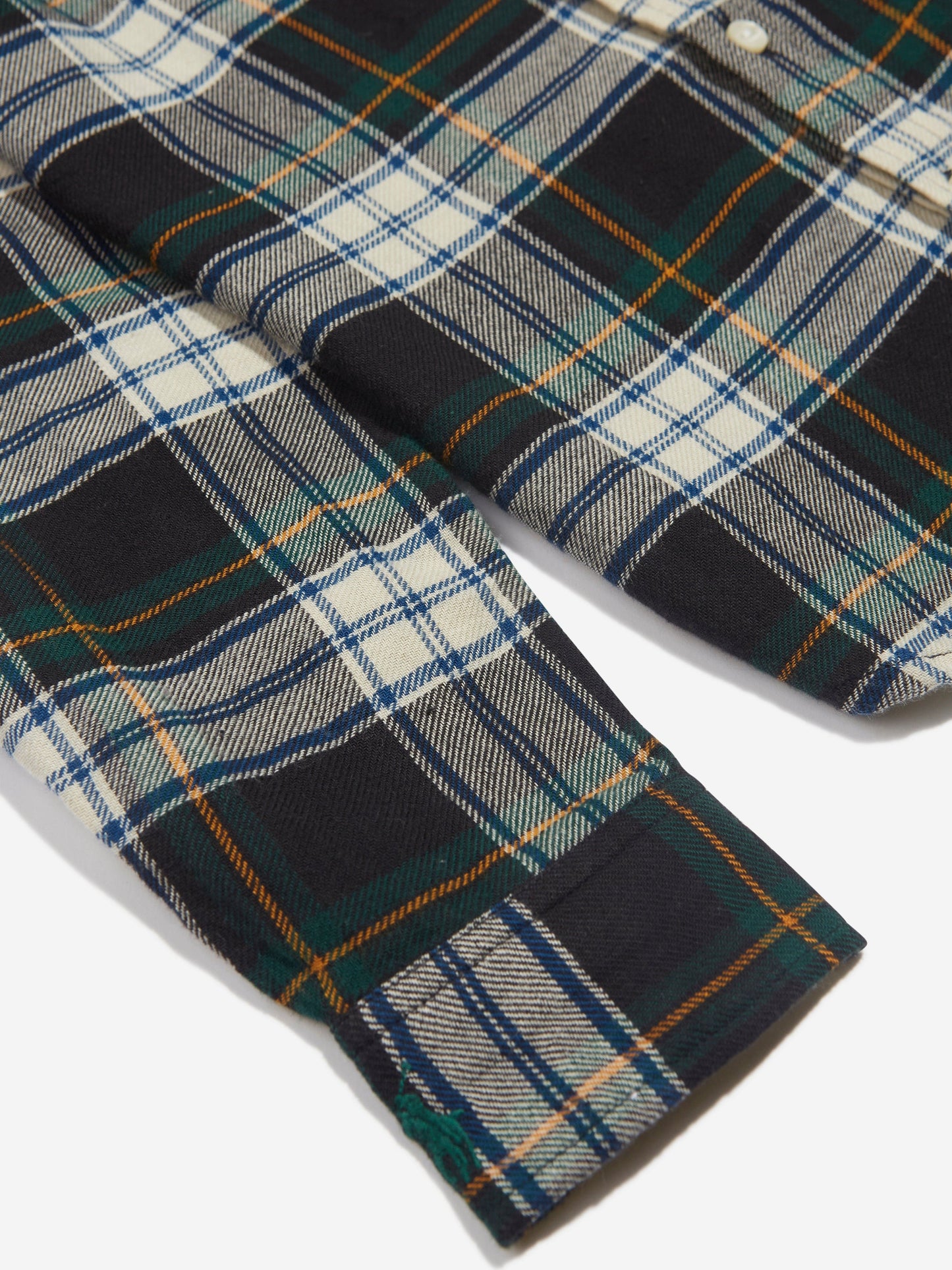 Ralph Lauren 女童绿色格子荷叶边衬衫