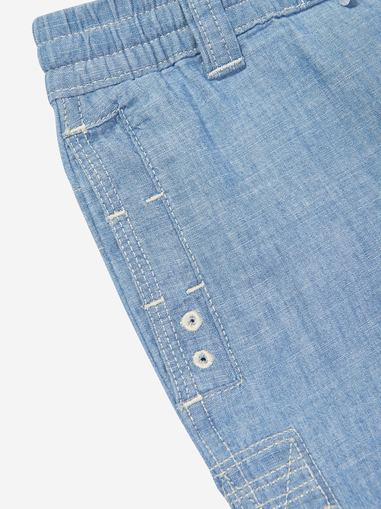 Ralph Lauren 男童蓝色 Chambray 橄榄球短裤