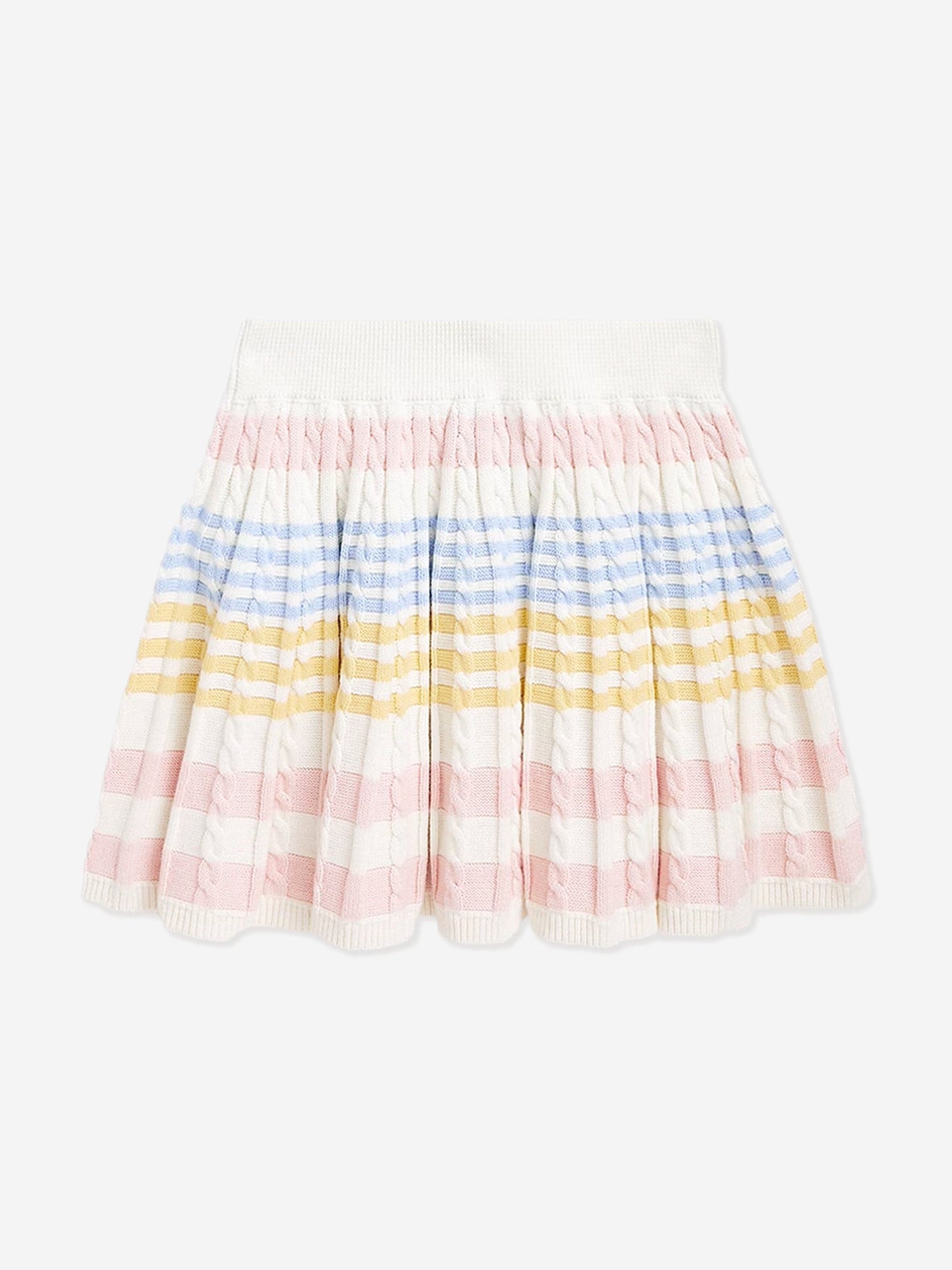 Girls Cable Knit Skirt Set in Multicolour
