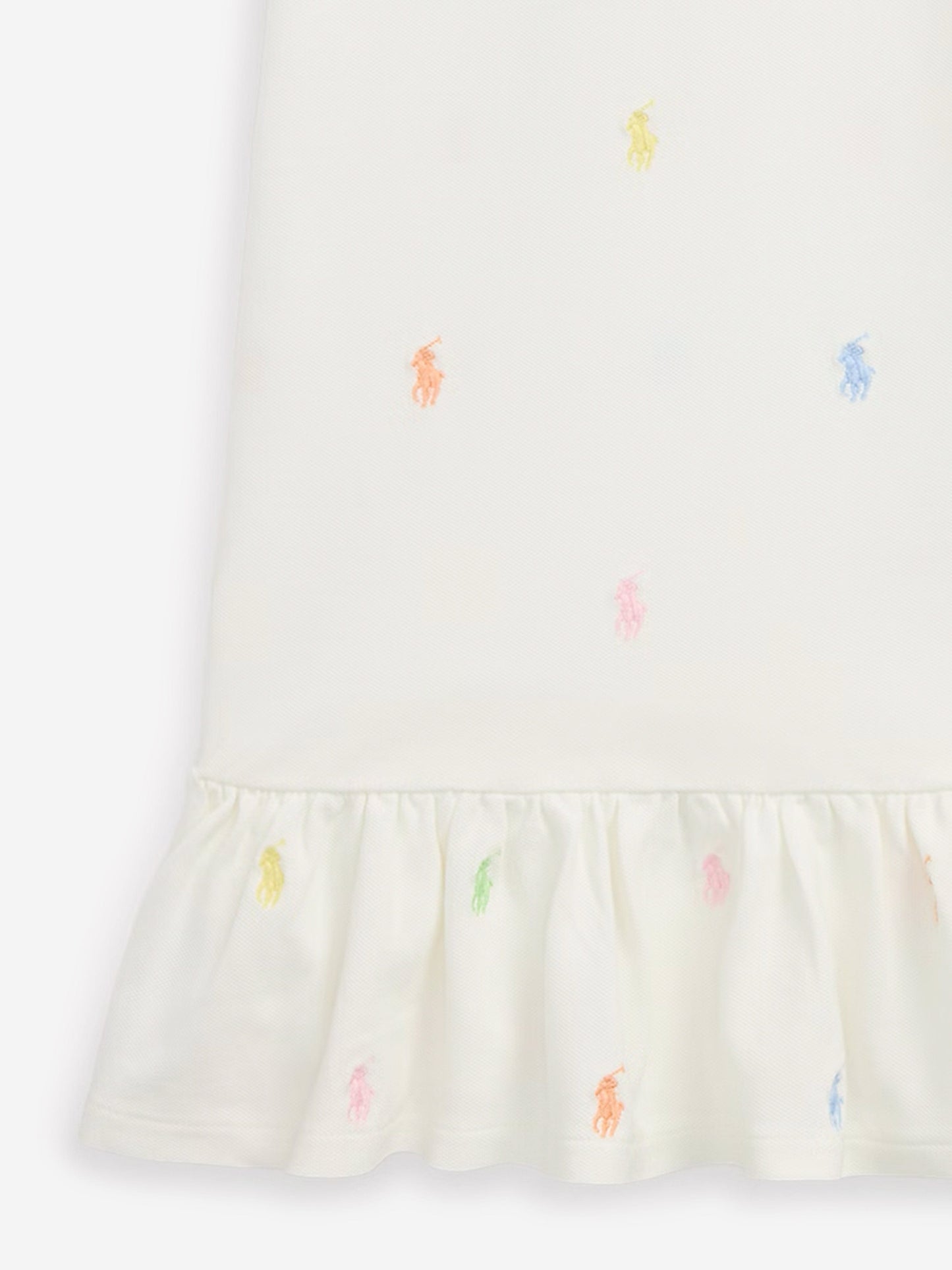 Girls Logo Polo Dress in White