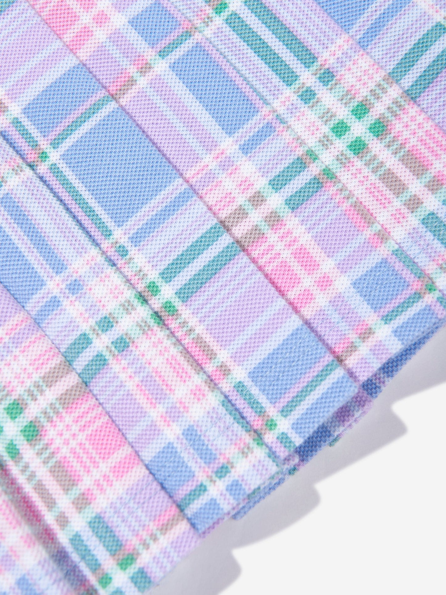 Girls Checked Polo Dress in Blue