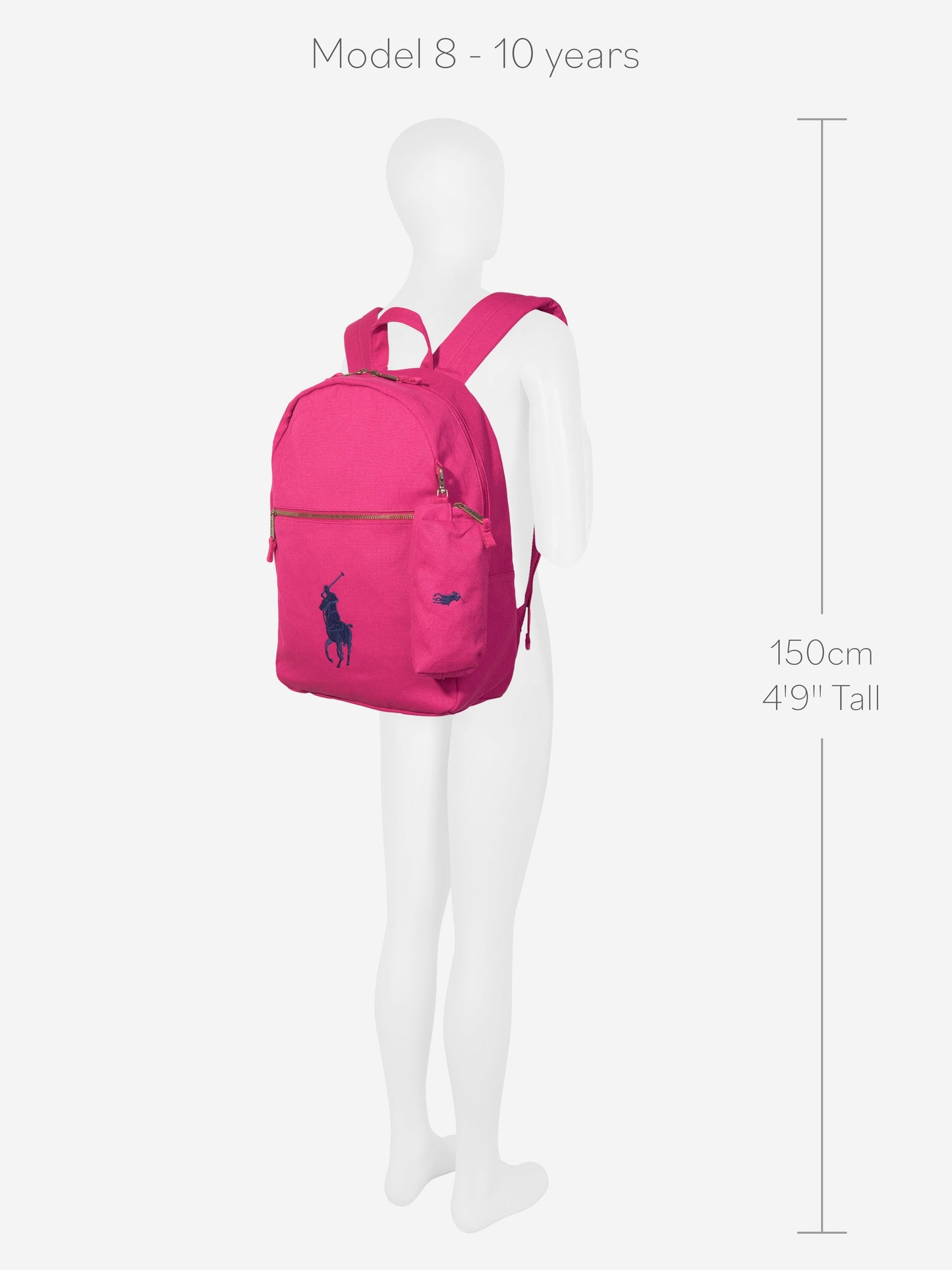 女孩帆布校园背包带卡夹 粉色(42 厘米)