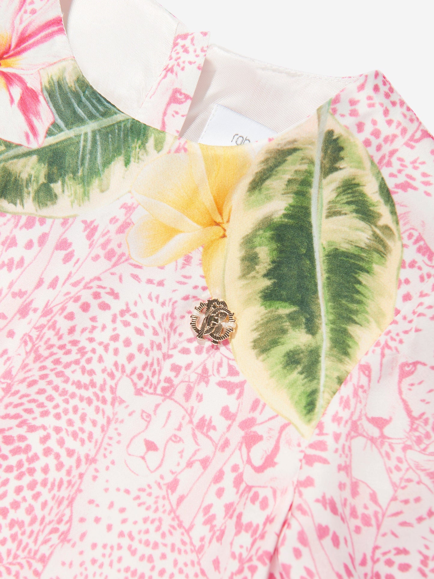 Girls Silk Floral Dress in Pink
