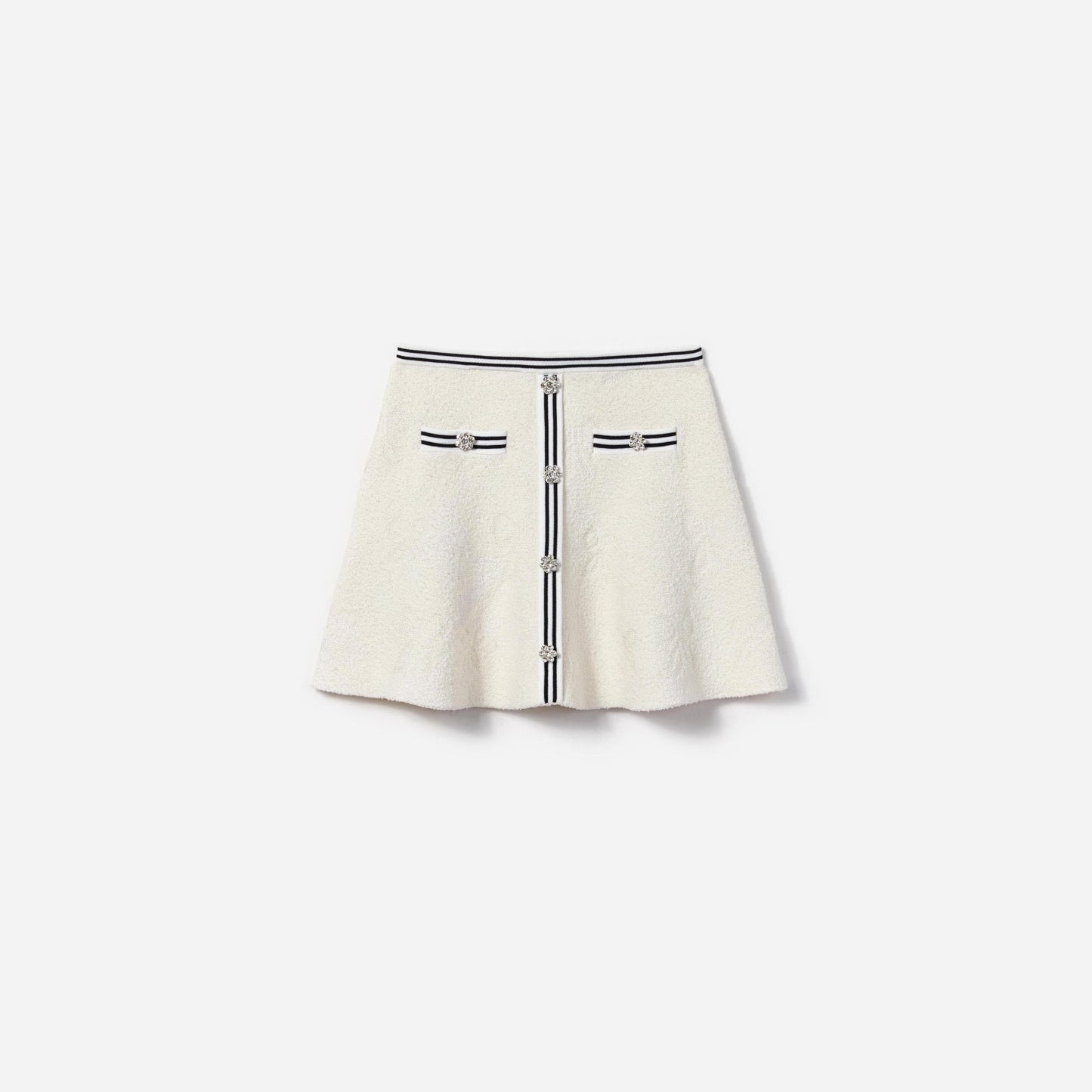 女童白色提花针织短裙