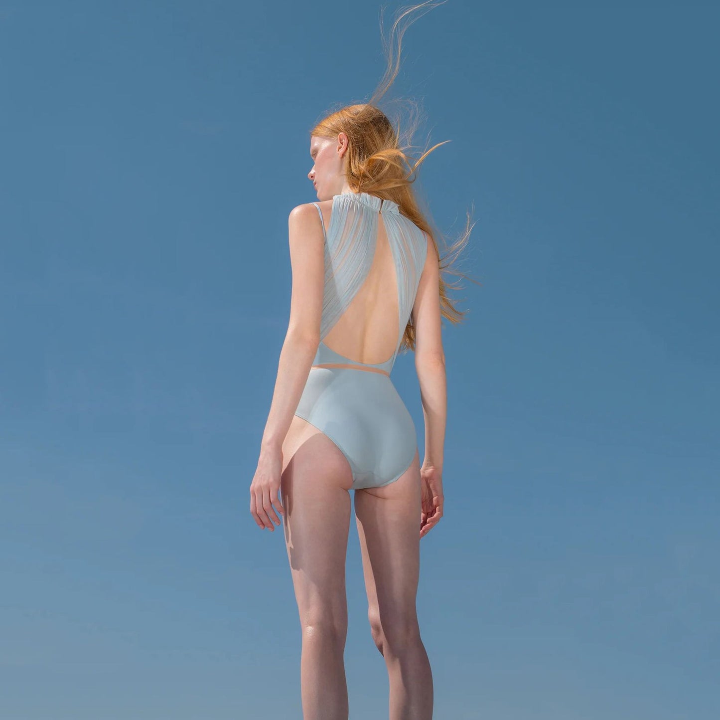 女士天空蓝"RUCHED DOLL"芭蕾舞连体衣(251LE70VD/sky blue)