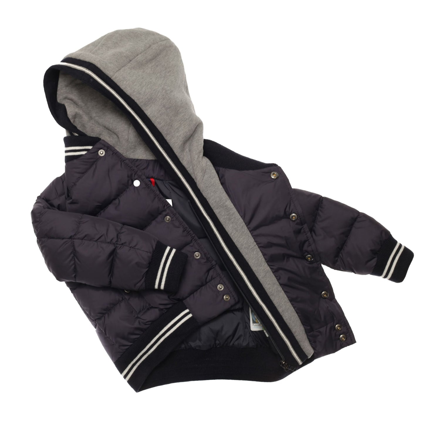 Baby Boys Black Double-layer Hooded 'Auberie' Jacket