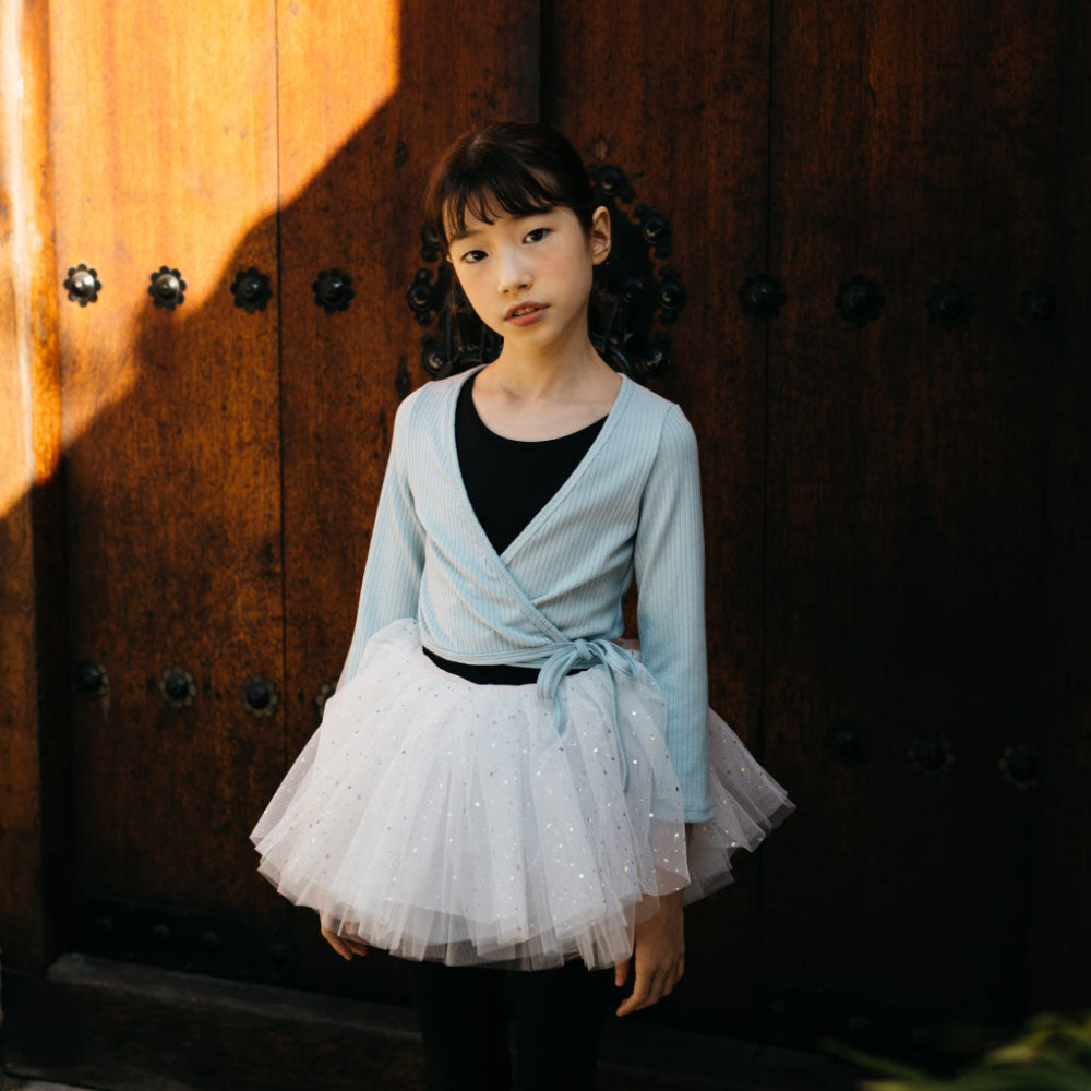 女童浅蓝色芭蕾舞开衫