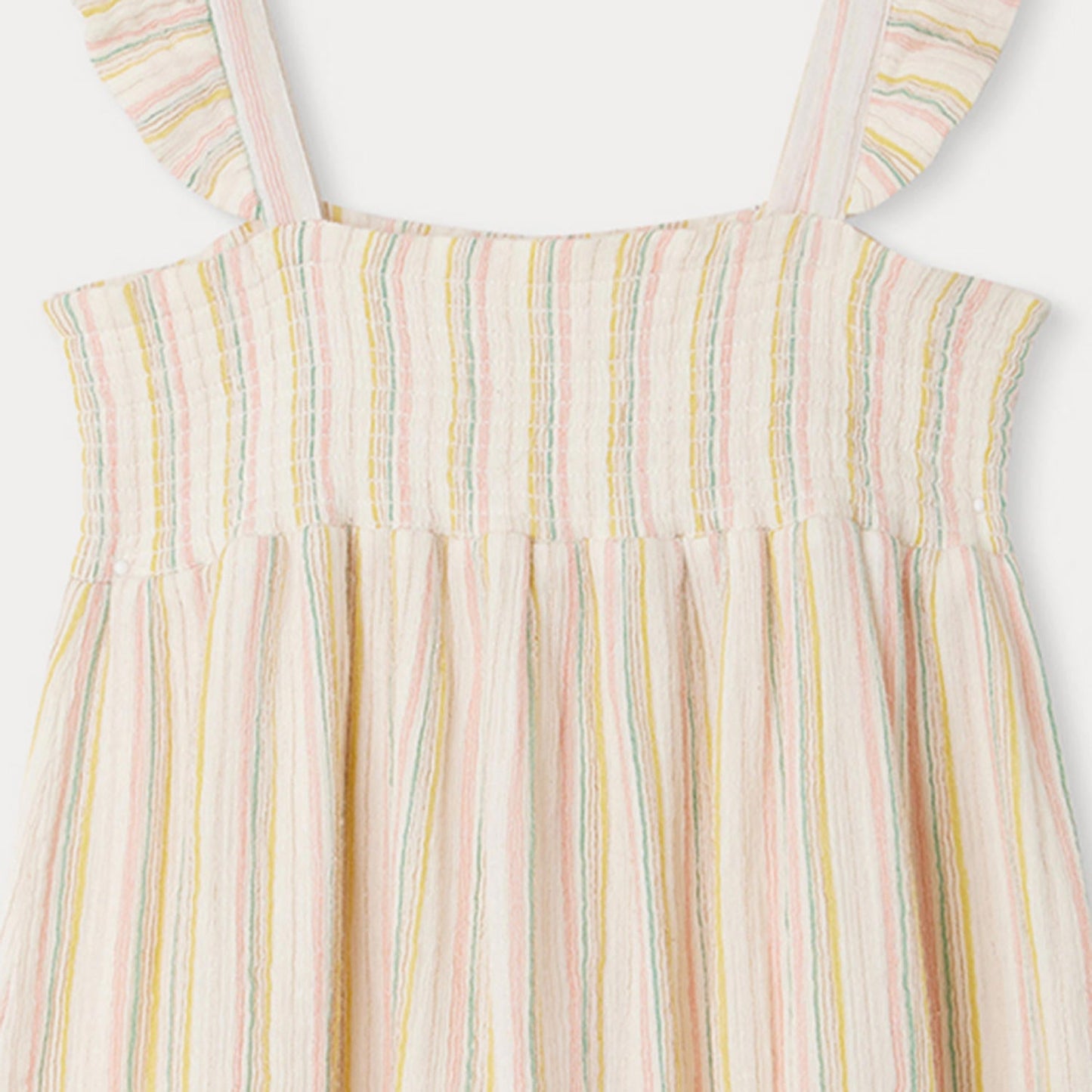 女童彩色条纹棉连衣裙