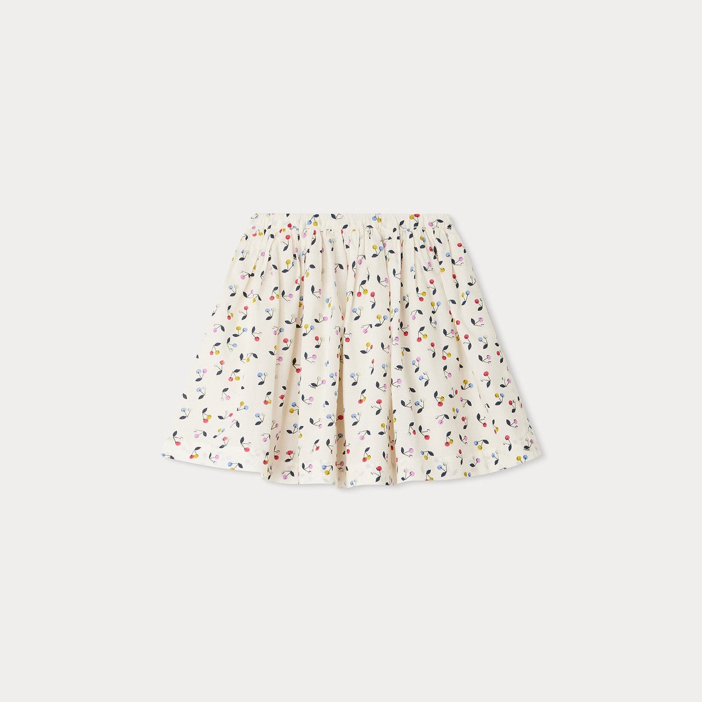 女童白色Logo棉短裙