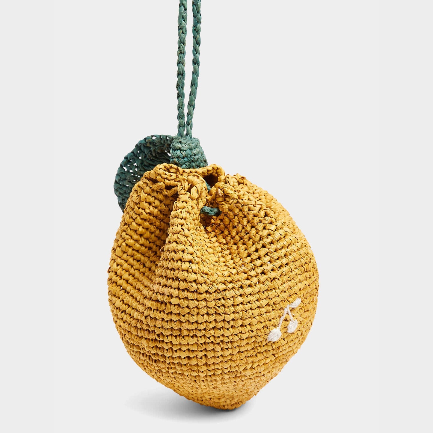 女童黄色拉菲草单肩包(15x13cm)