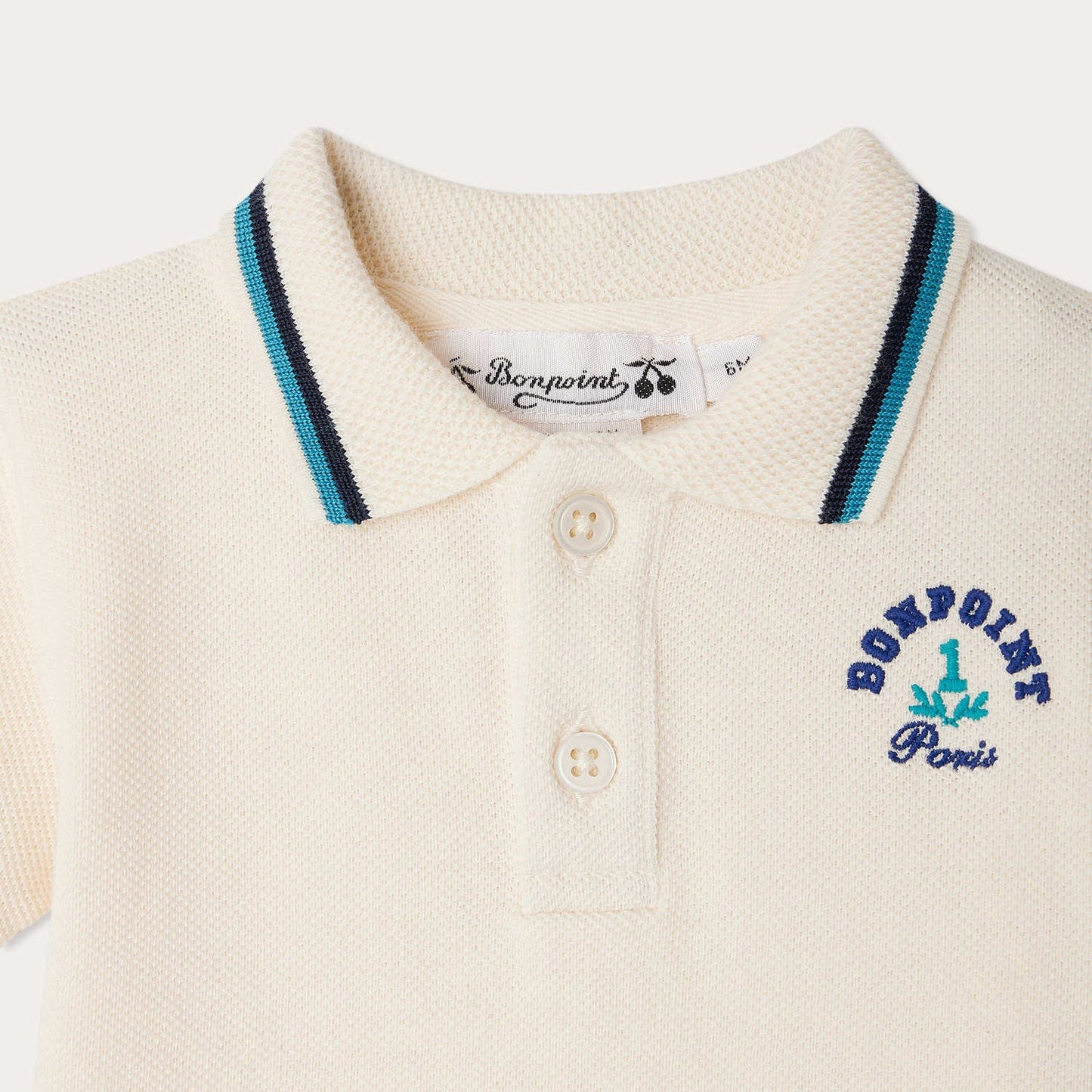 男婴象牙白棉Polo衫