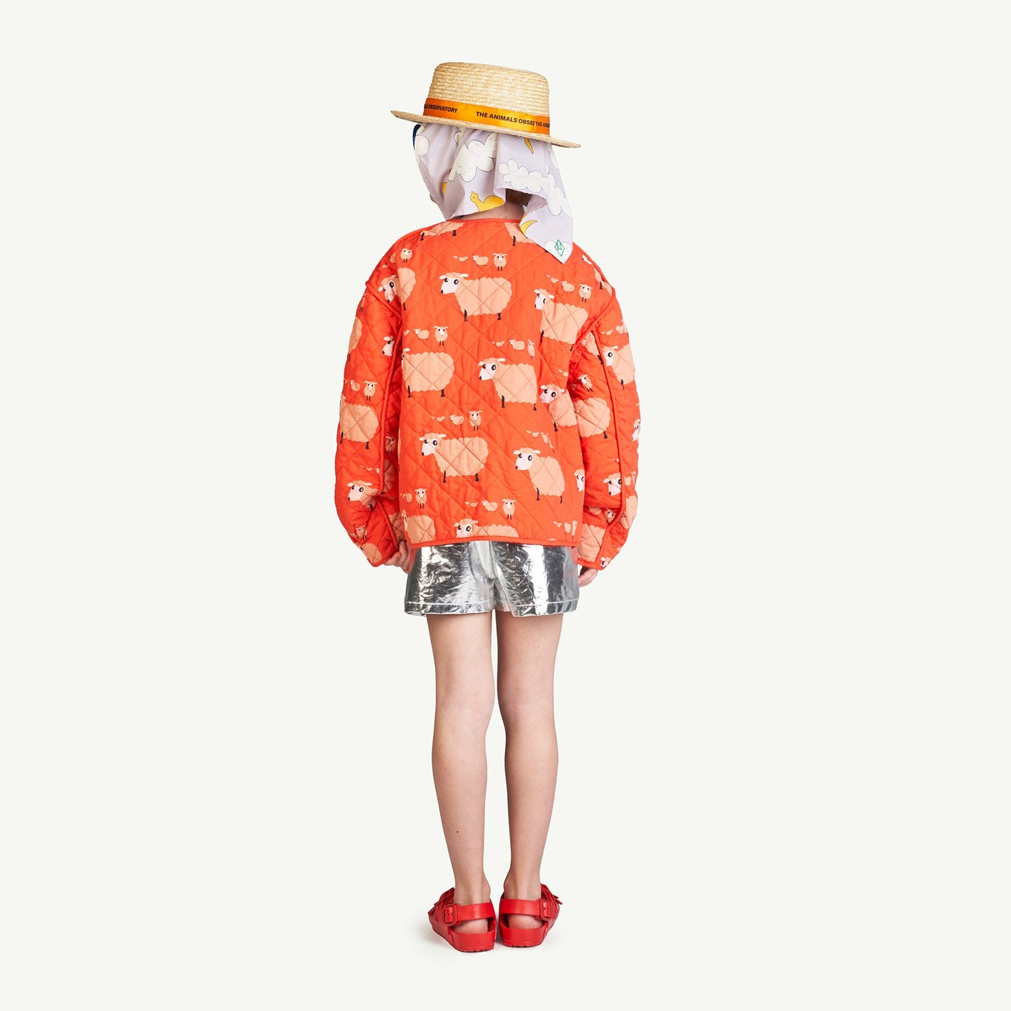 女童银色Logo棉短裤
