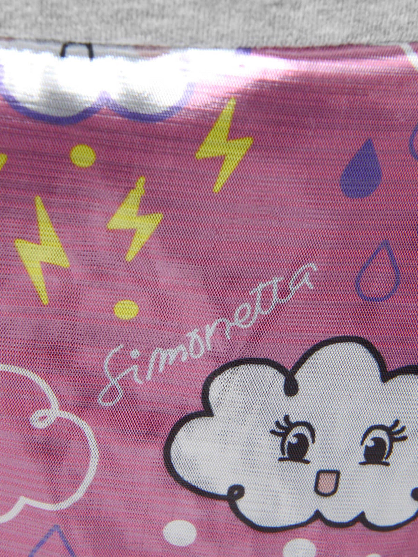 Simonetta 灰色 & 粉色防风连衣裙