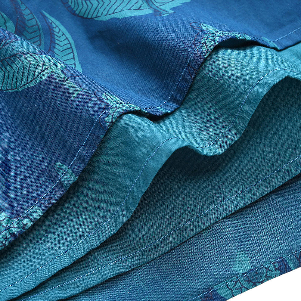 Girls Indigo Printed Trims Cotton 'Juno' Skirt