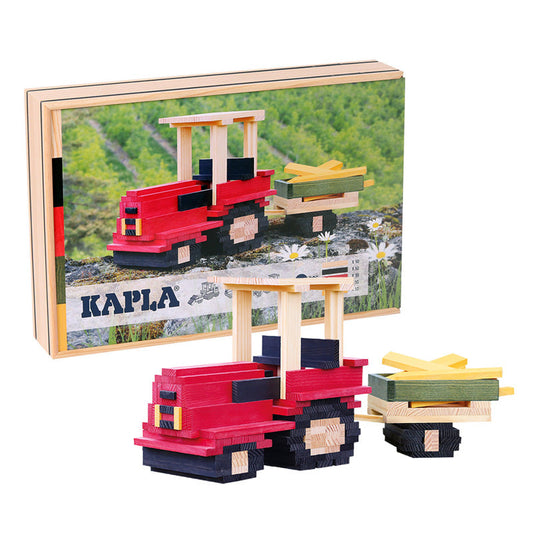 KAPLA建构片——木盒礼品装彩色小火车款(155片装)