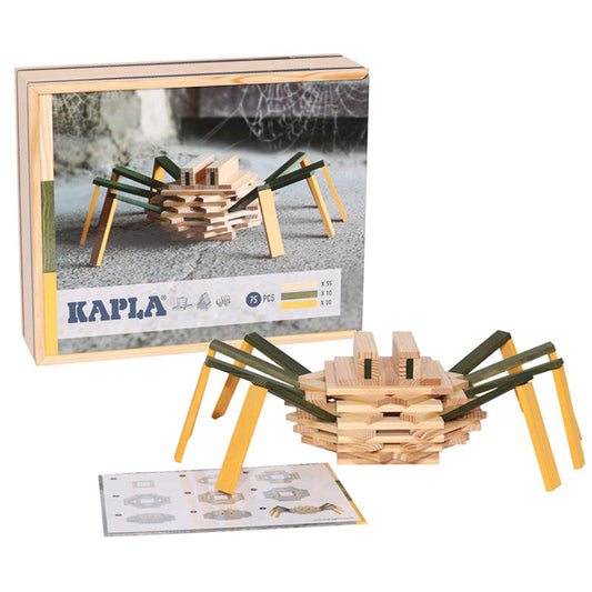 KAPLA建构片——木盒礼品装彩色小蜘蛛款(75片装)