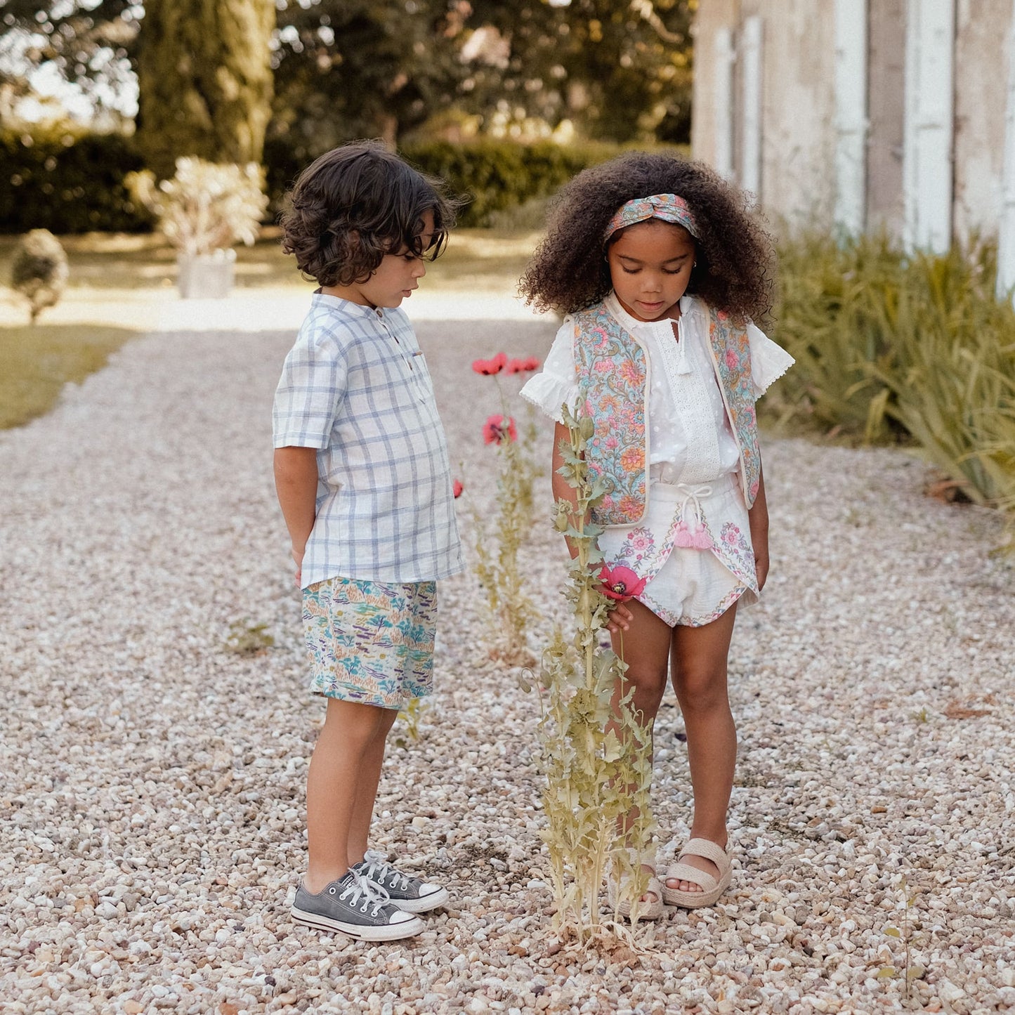 女童粉色刺绣双面马甲