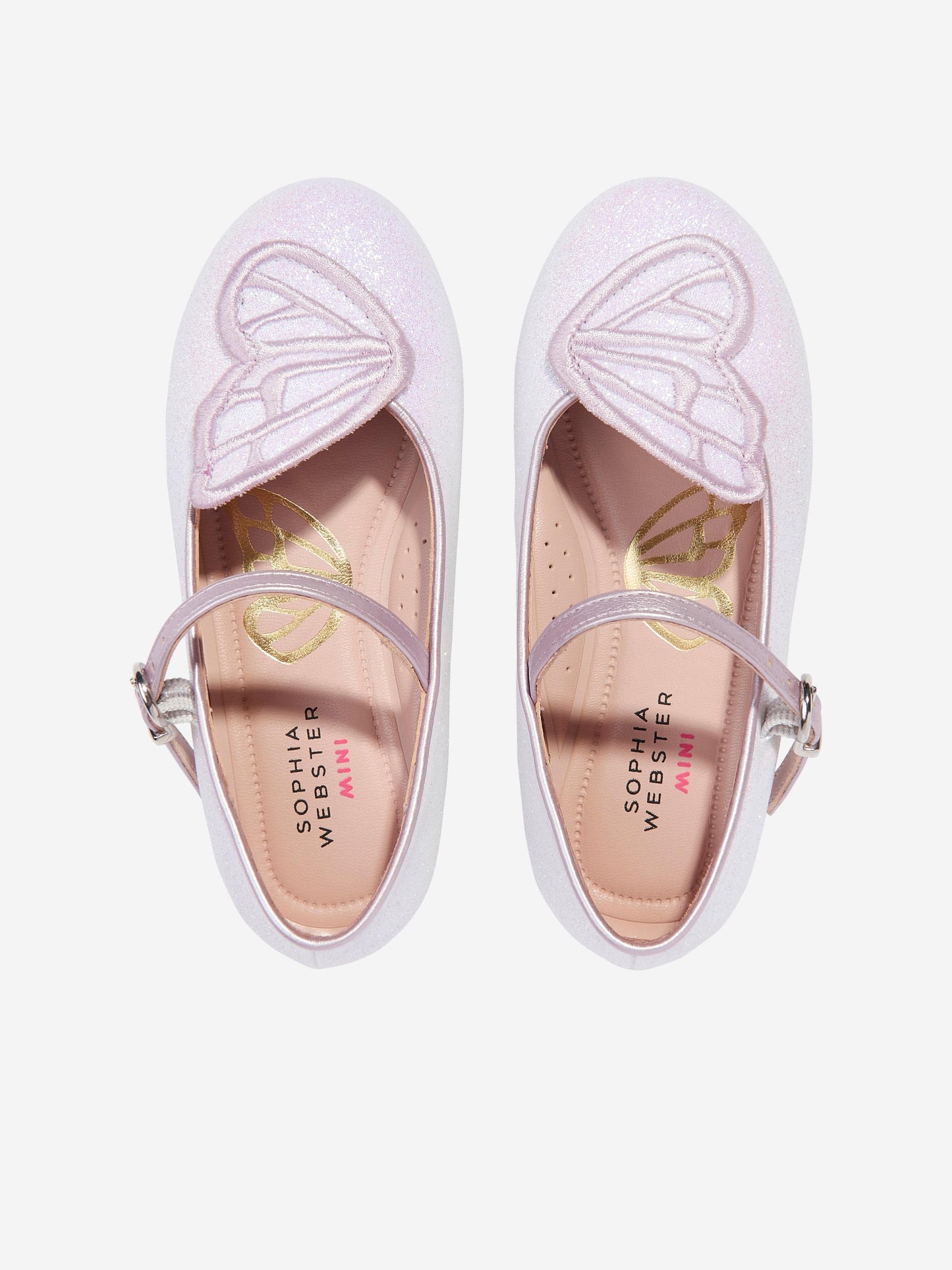 Girls Butterfly Embroidery Flat in Ivory